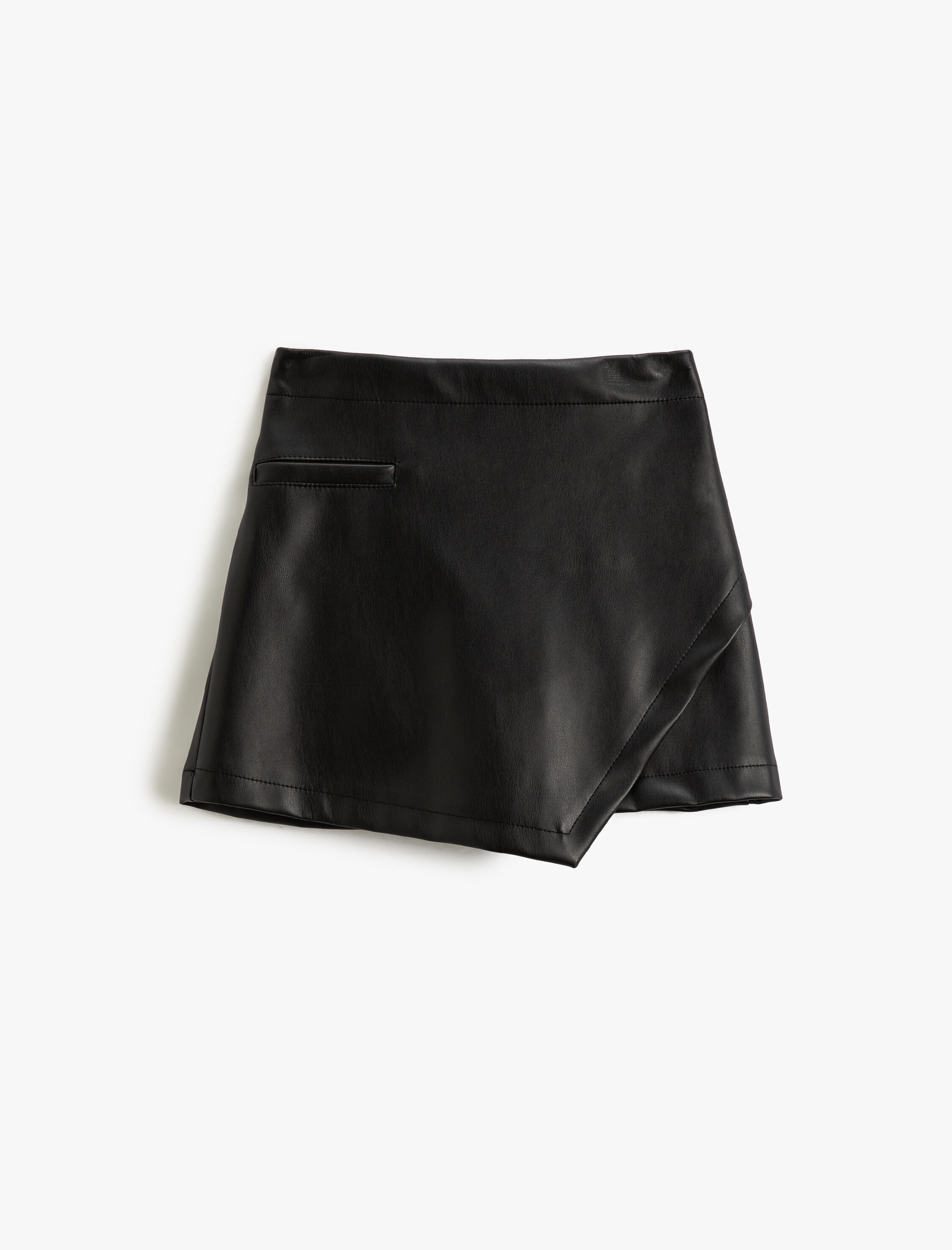  Kız Çocuk Mini Etek Suni Deri Görünümlü