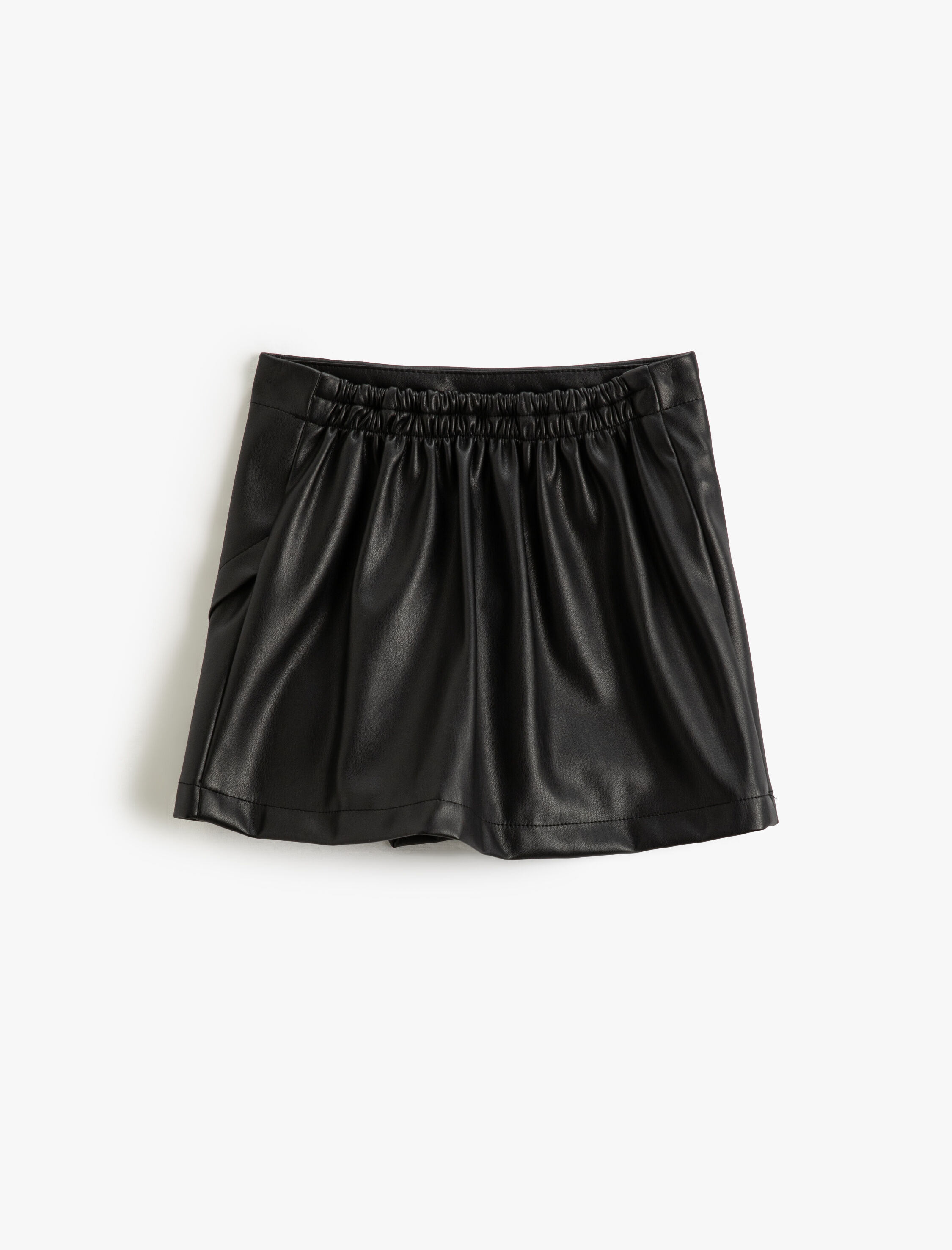  Kız Çocuk Mini Etek Suni Deri Görünümlü