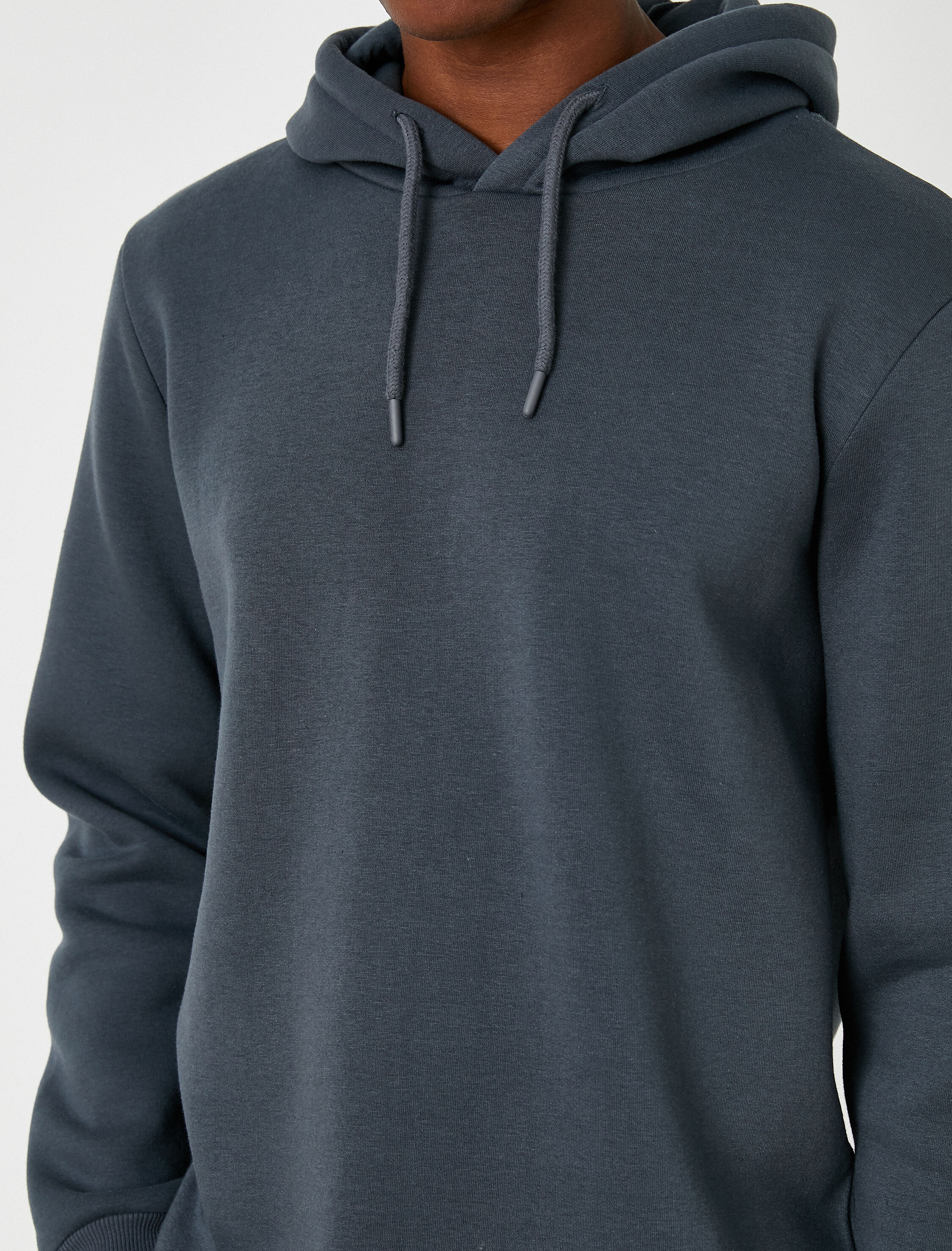 Basic Kapşonlu Sweatshirt Şardonlu