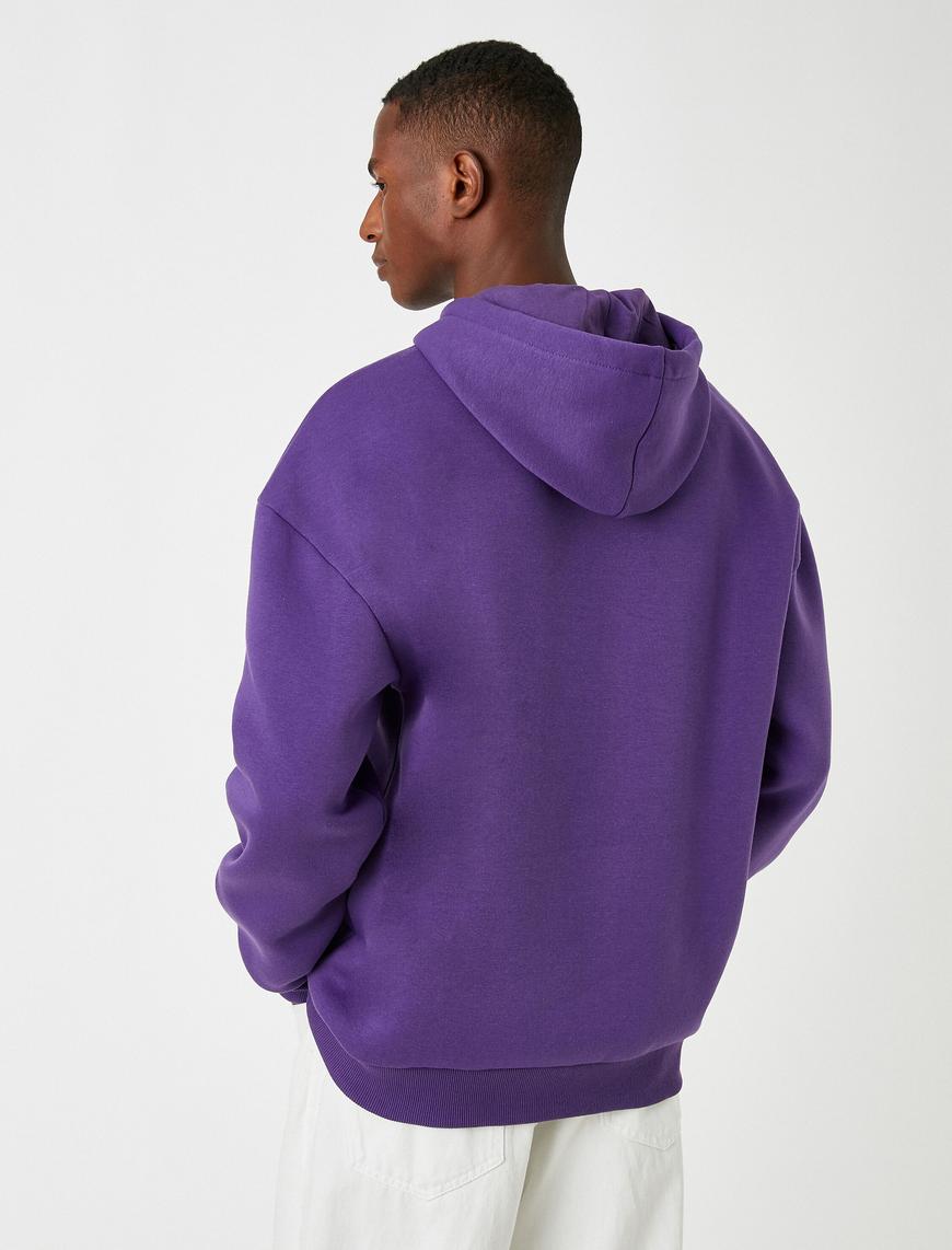   İşlemeli Kapşonlu Sweatshirt Şardonlu