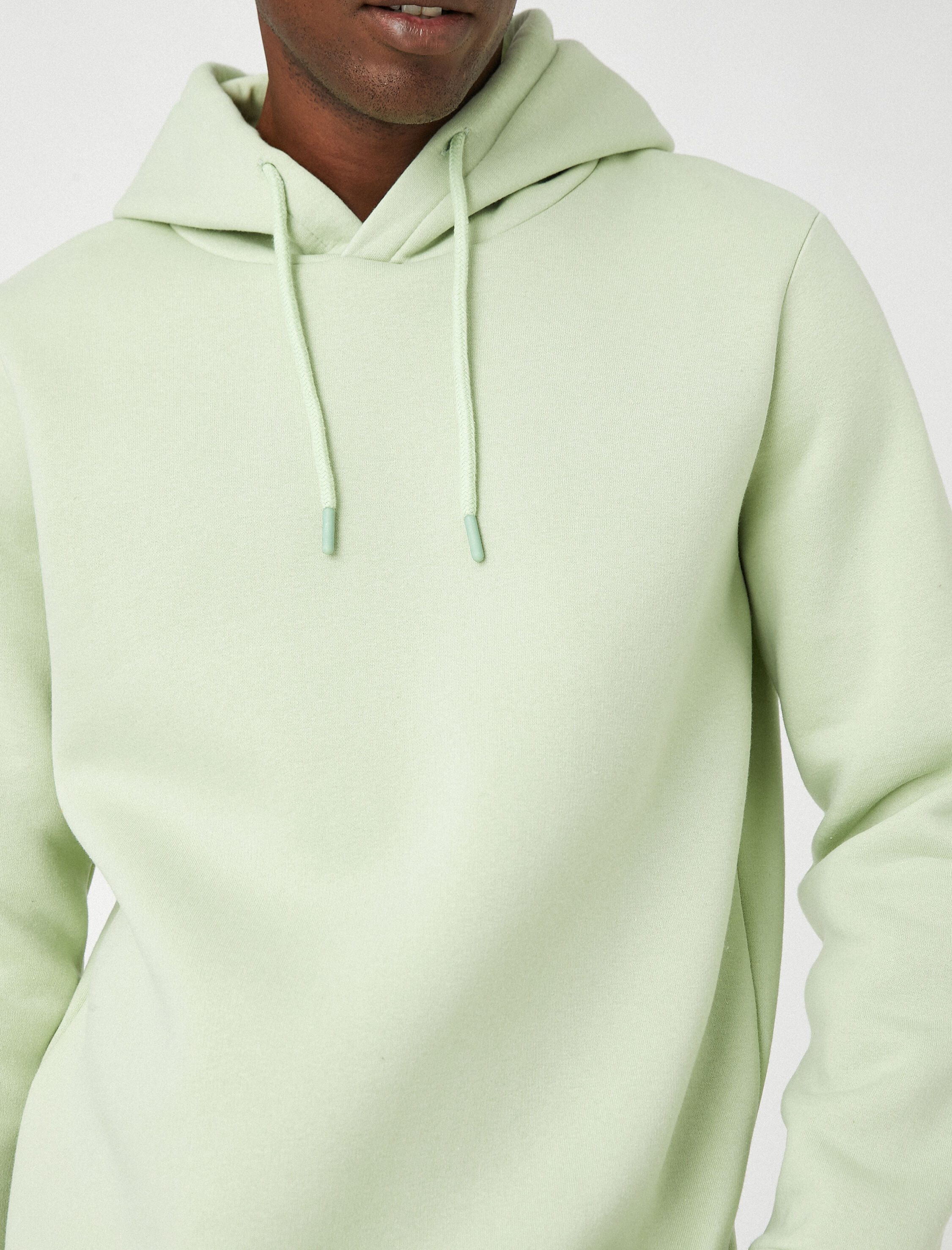   Basic Kapşonlu Sweatshirt Şardonlu