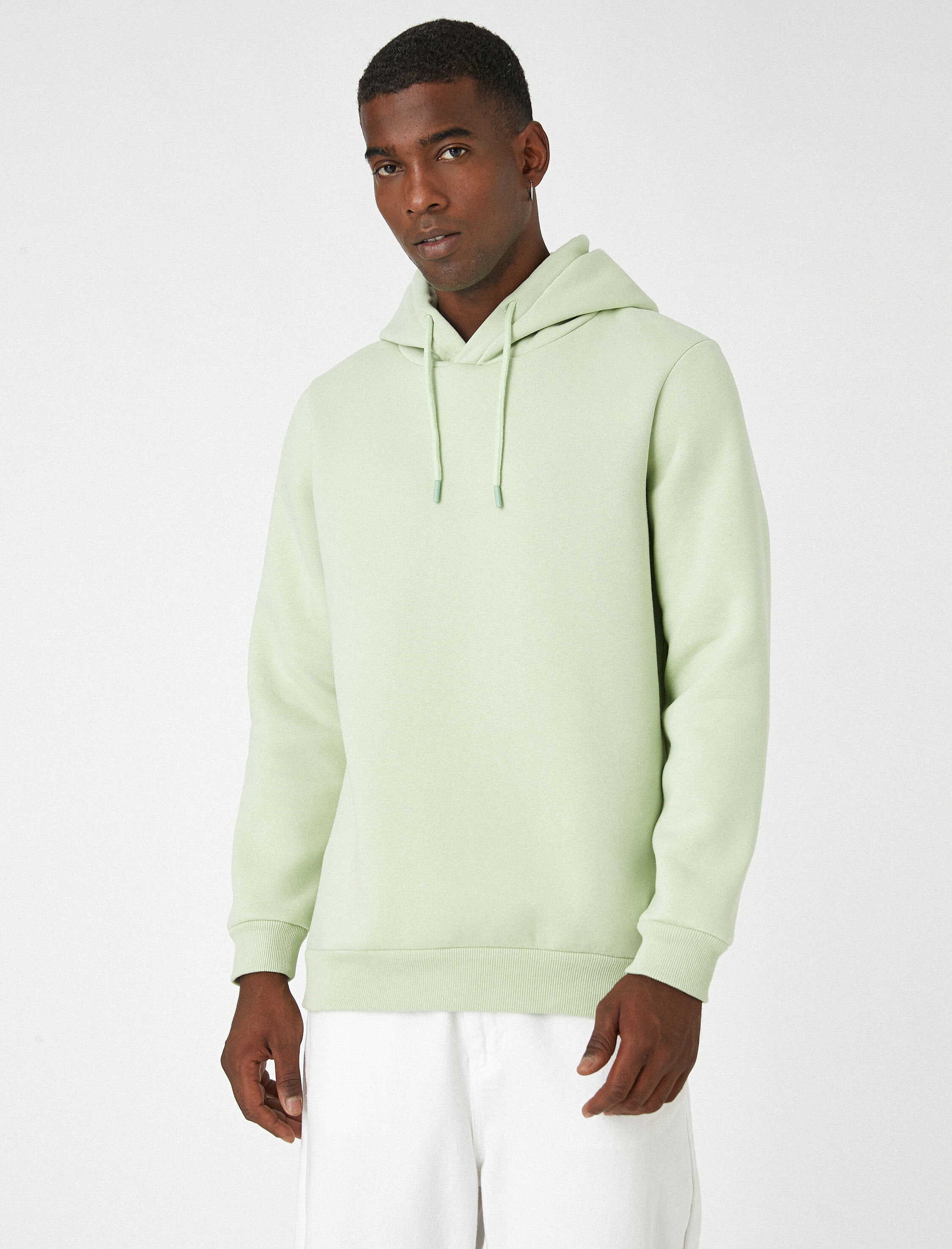   Basic Kapşonlu Sweatshirt Şardonlu