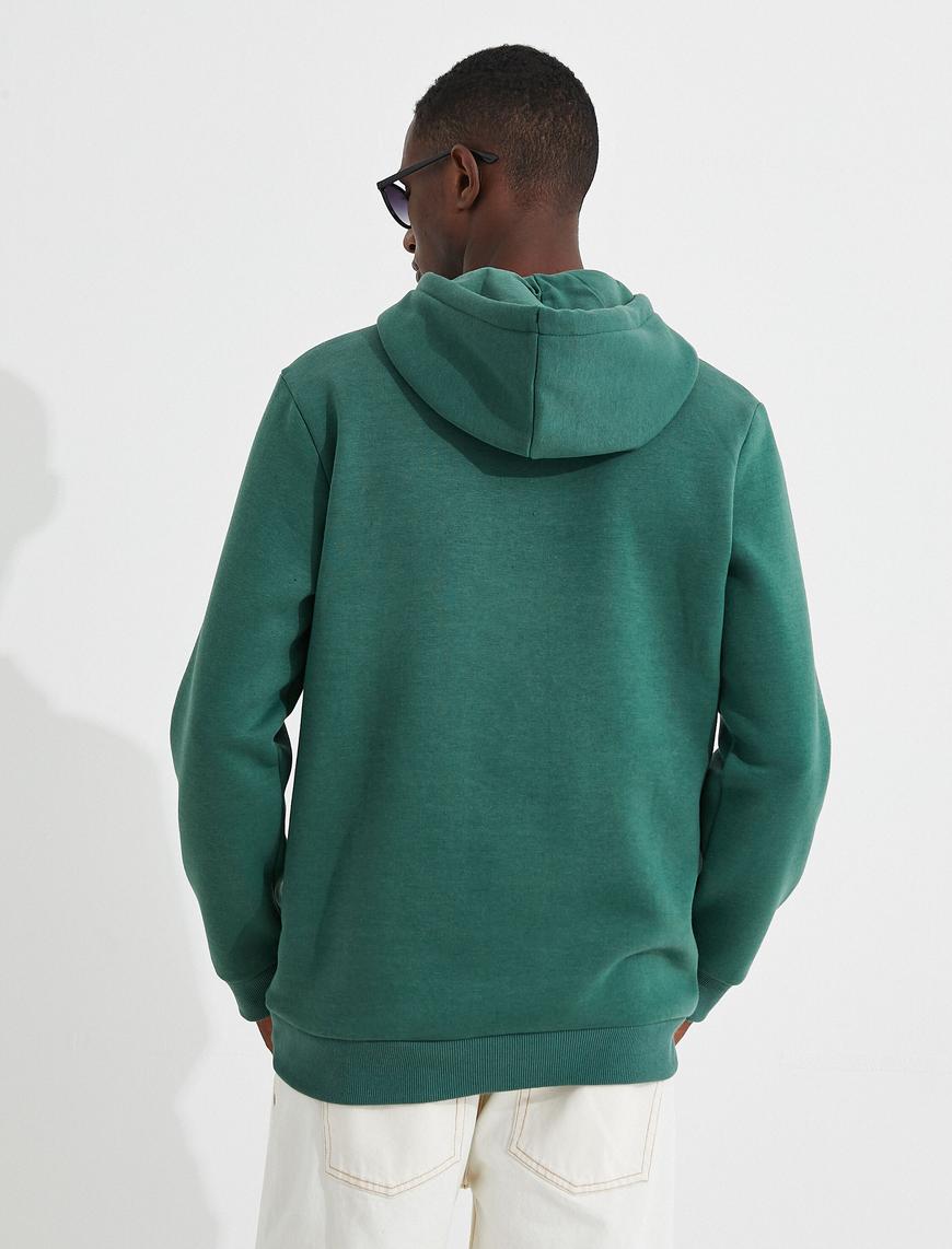   Basic Kapşonlu Sweatshirt Şardonlu