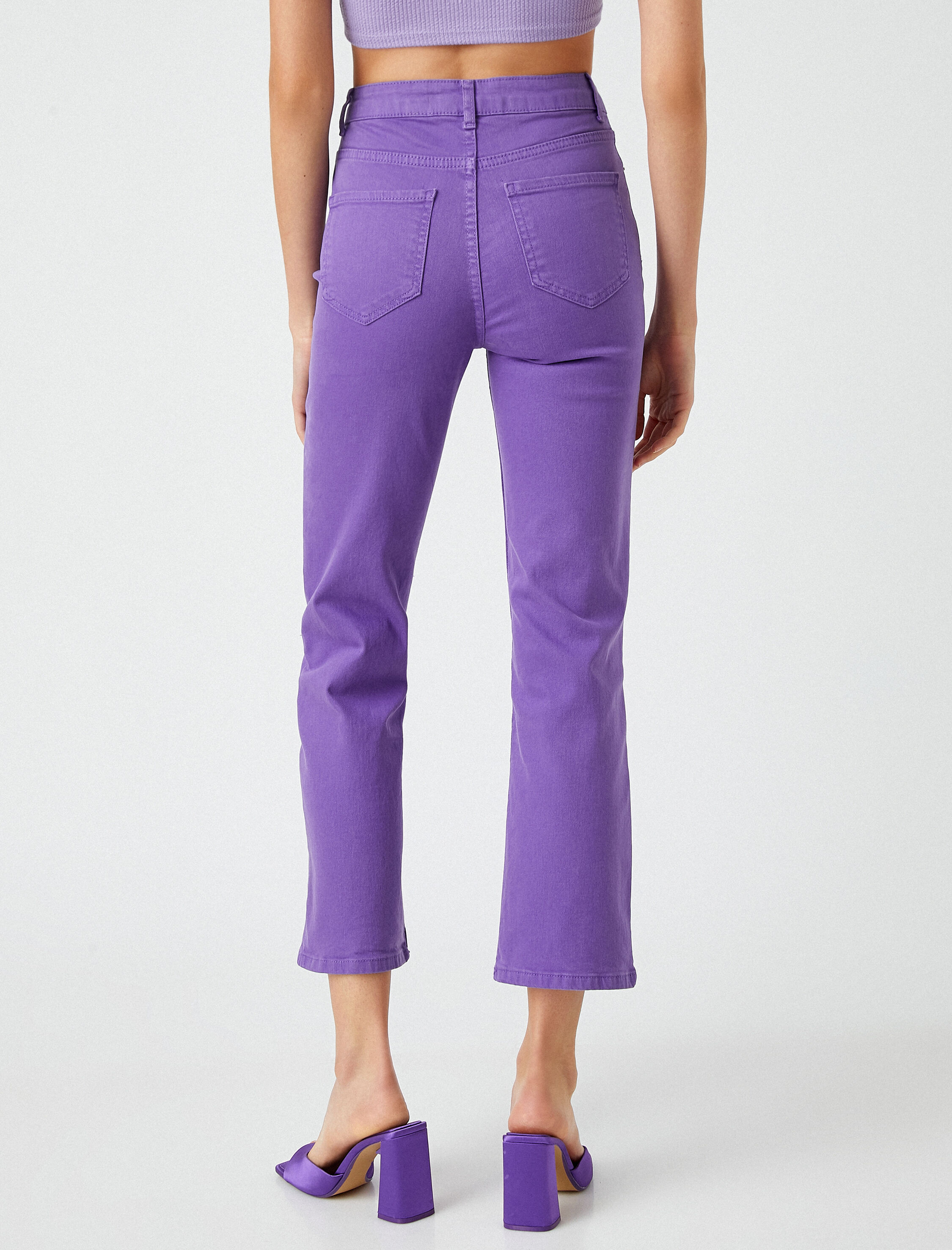   İspanyol Paça Kot Pantolon Yüksek Bel