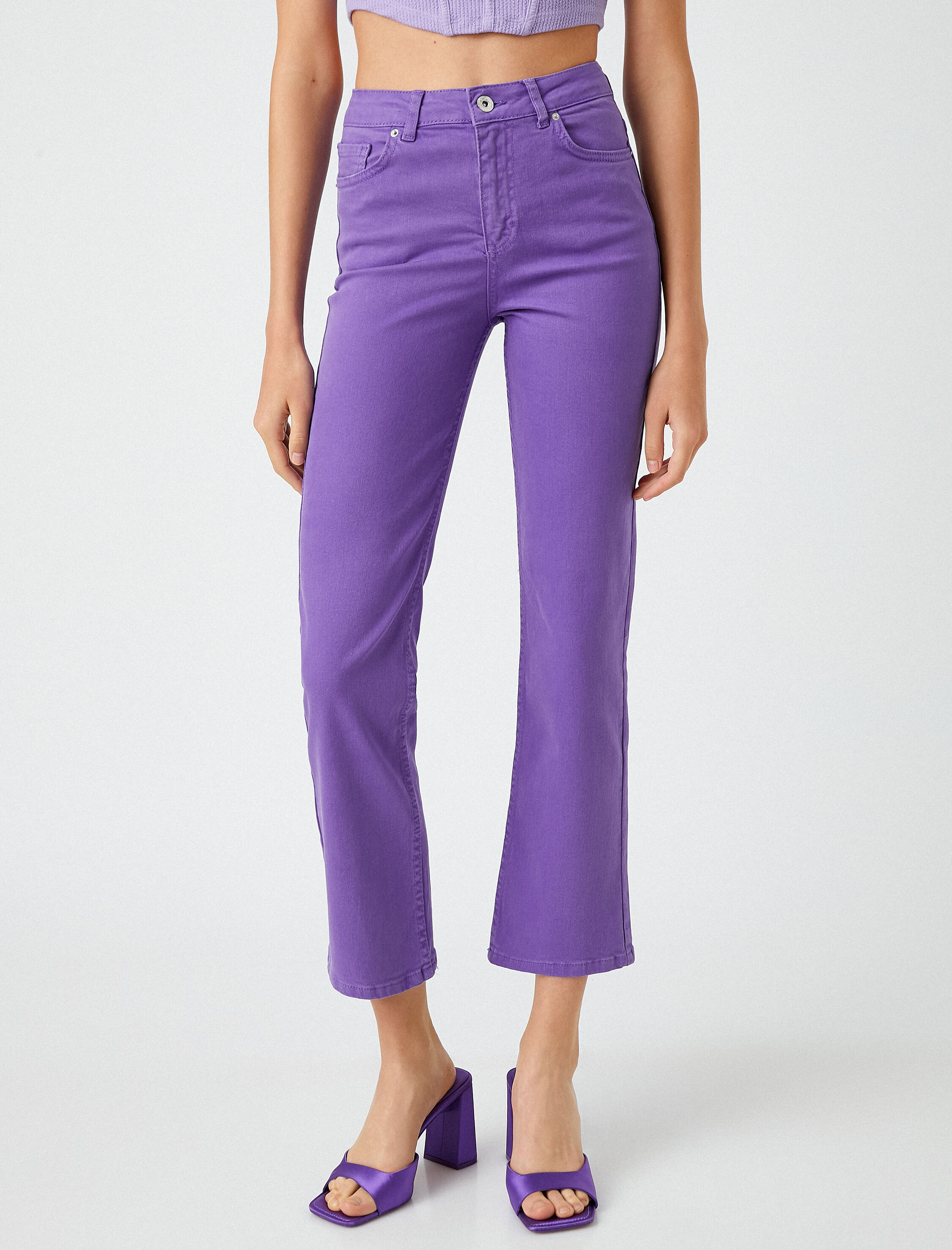   İspanyol Paça Kot Pantolon Yüksek Bel