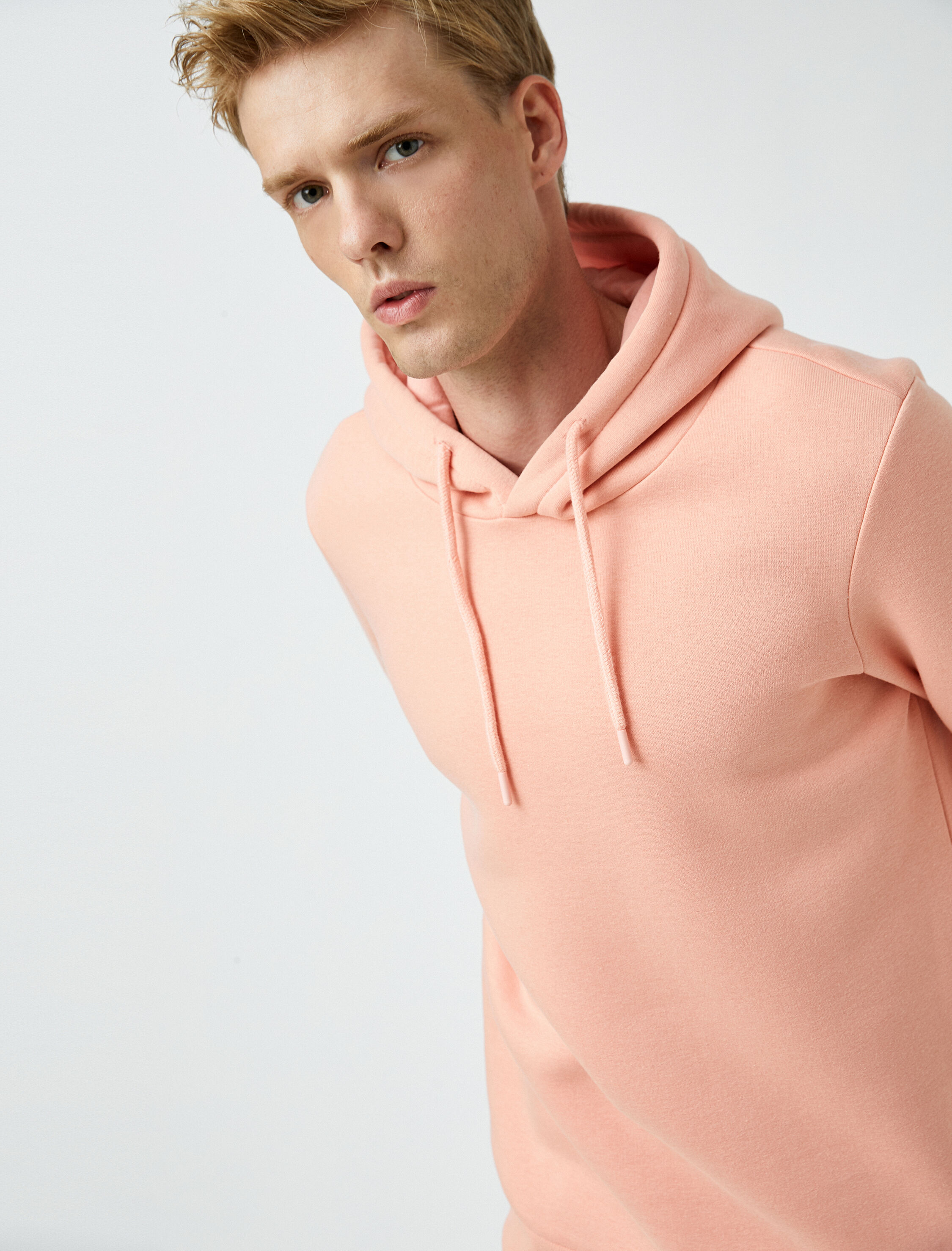   Basic Şardonlu Kapşonlu Sweatshirt