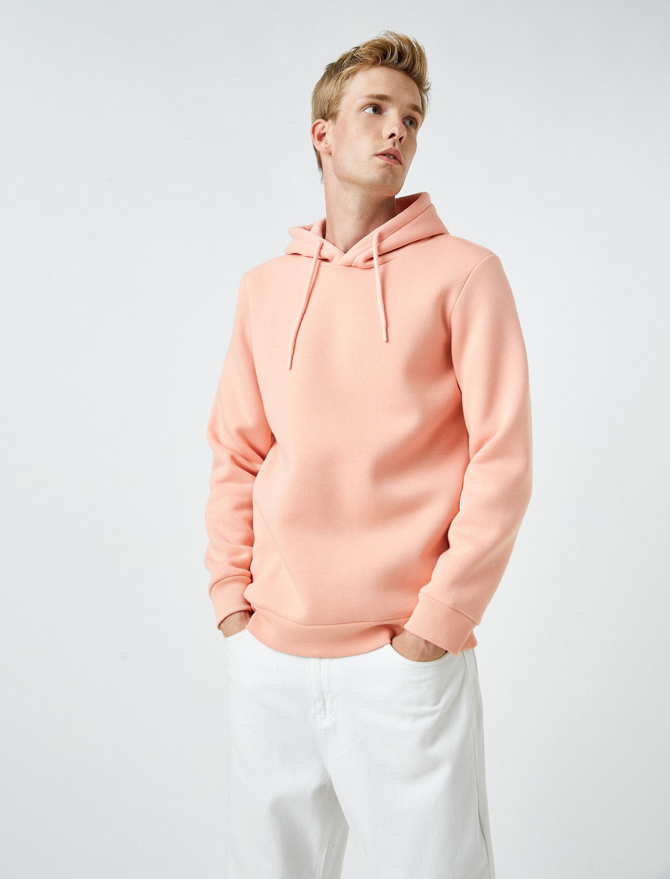   Basic Şardonlu Kapşonlu Sweatshirt