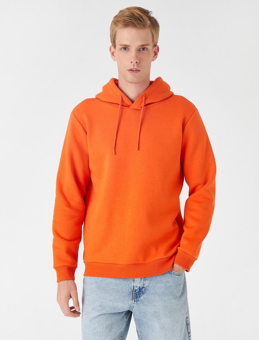   Basic Şardonlu Kapşonlu Sweatshirt