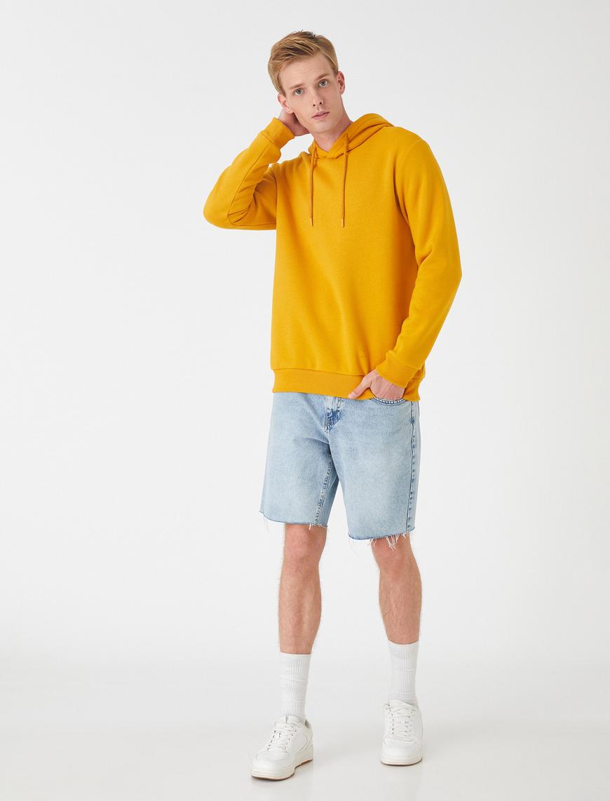   Basic Kapşonlu Sweatshirt