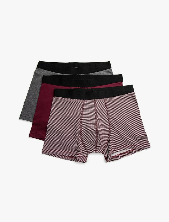  3'lü Boxer Seti Pamuklu Desenli