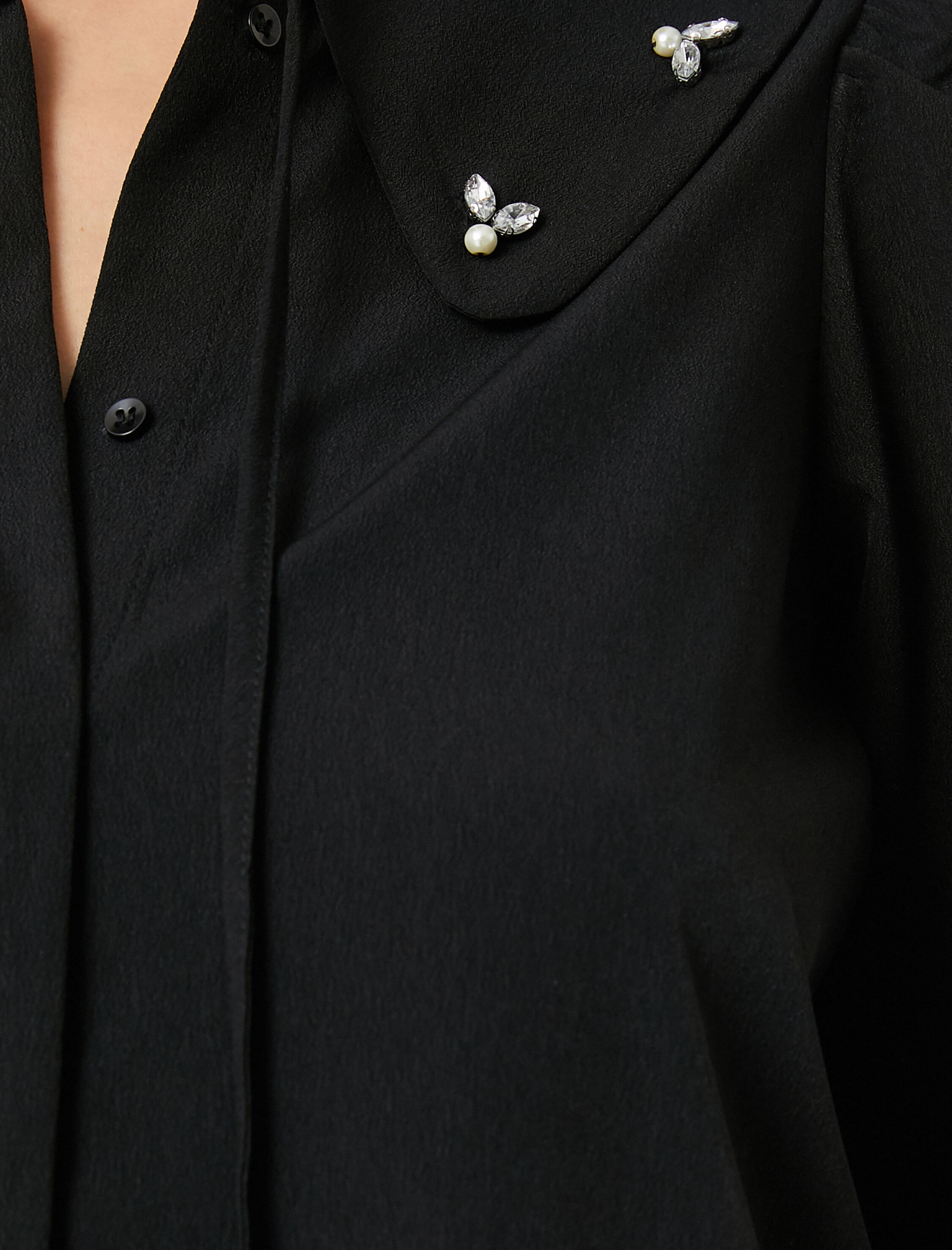   Taşlı Gömlek Bebek Yaka Uzun Kollu