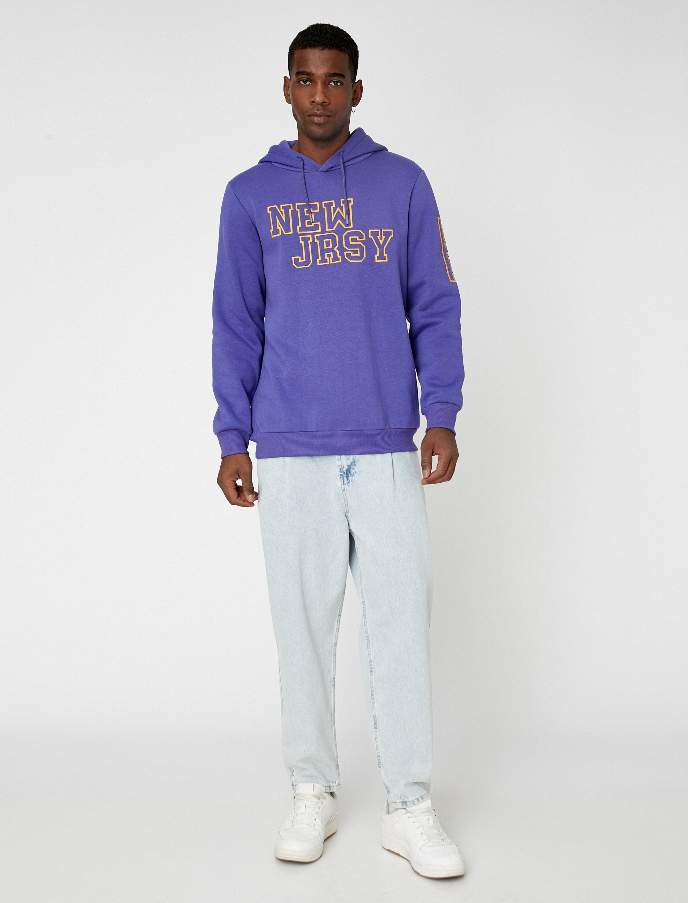   Kolej Baskılı Kapşonlu Sweatshirt