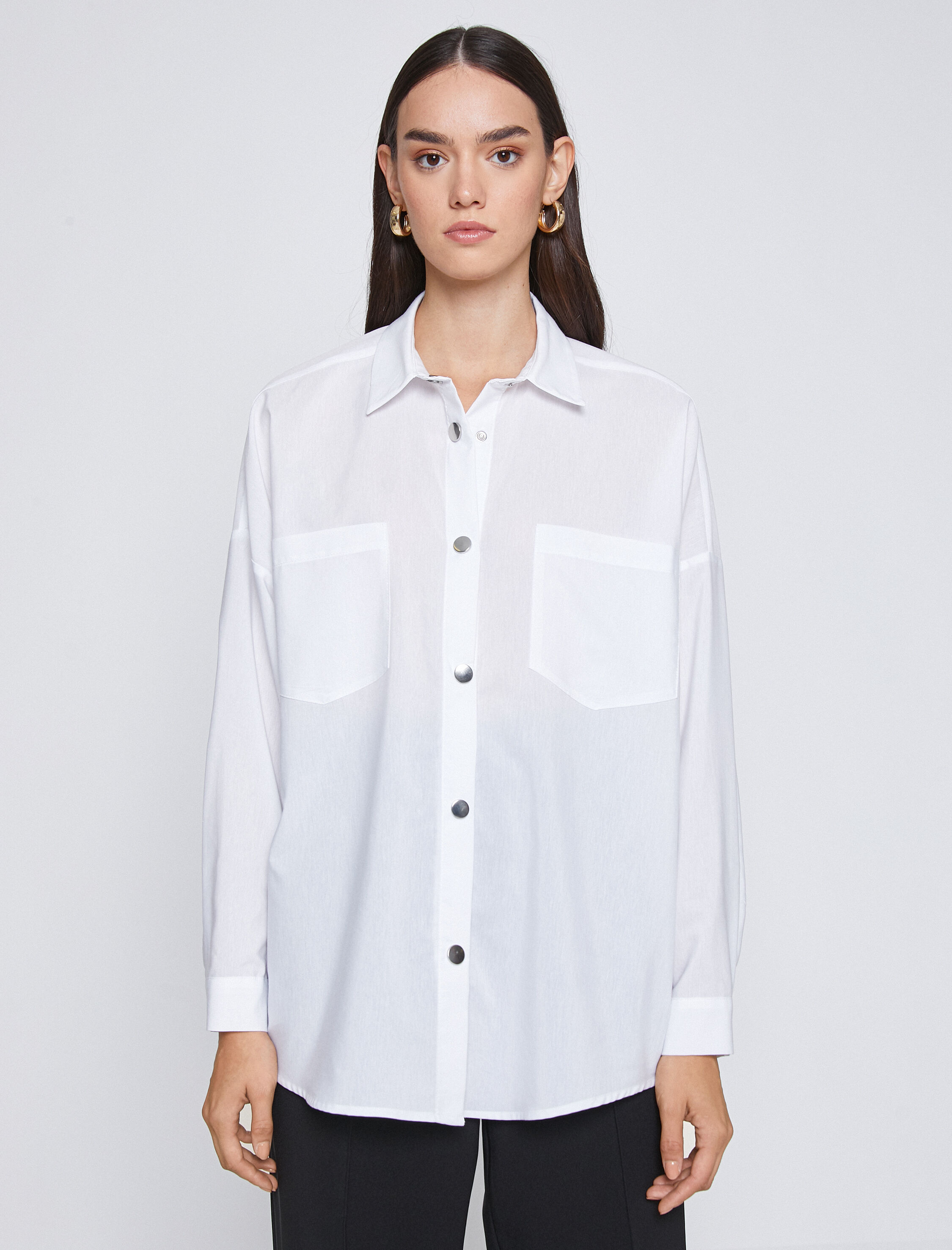   Oversize Gömlek Çıtçıtlı Cepli