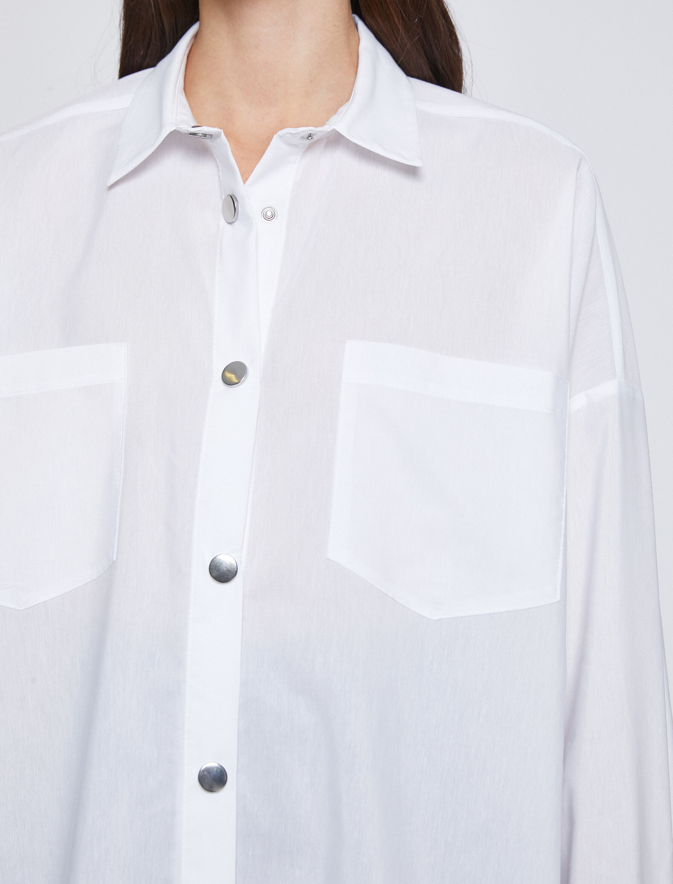   Oversize Gömlek Çıtçıtlı Cepli