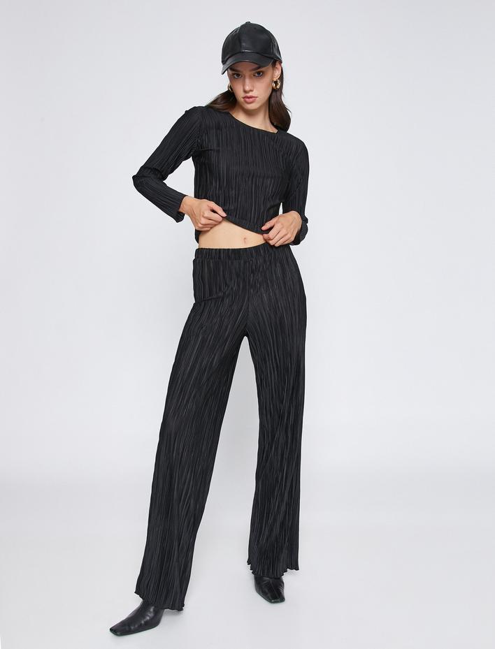  Piliseli Bol Paça Pantolon