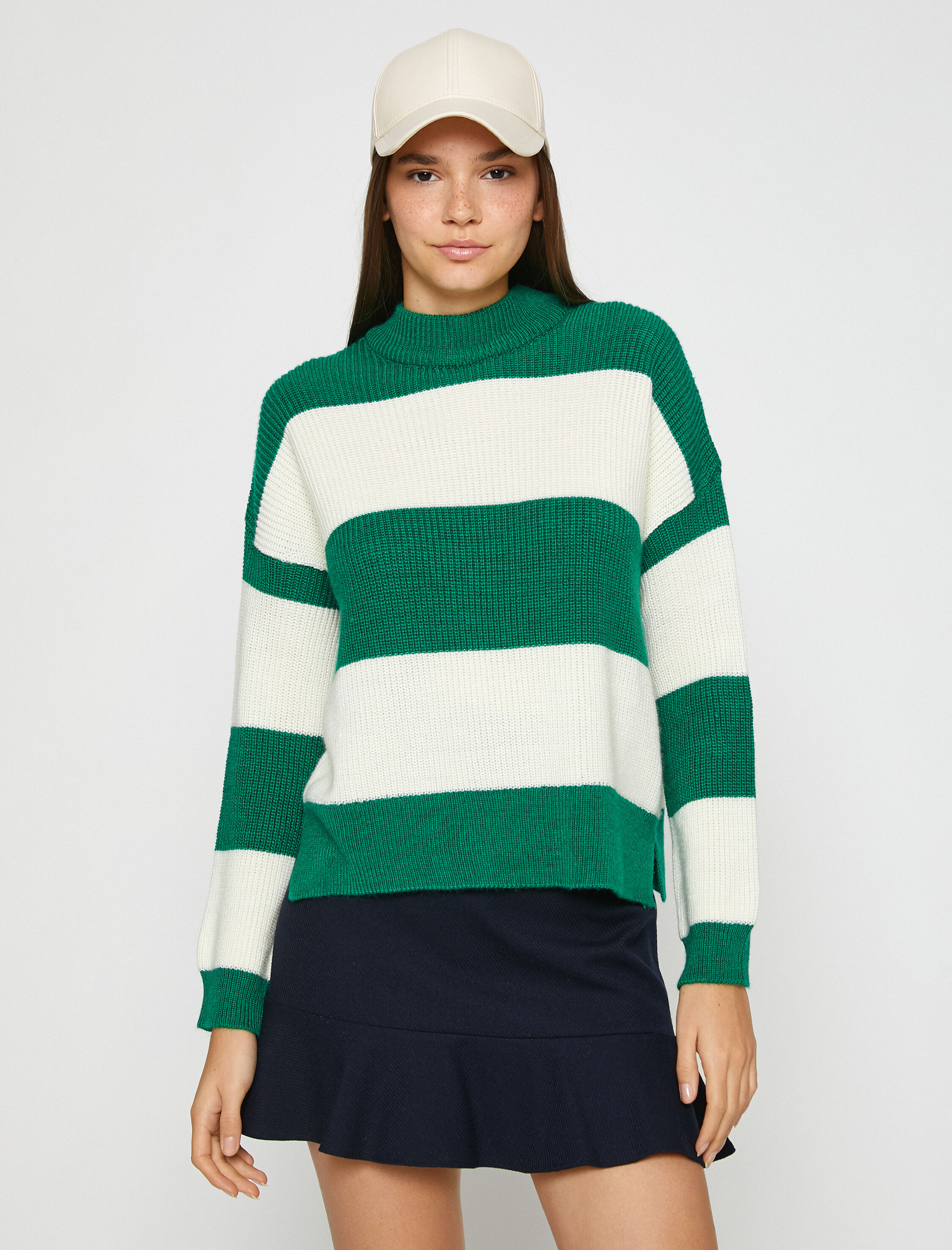   Bisiklet Yaka Triko Kazak Örgü Uzun Kollu