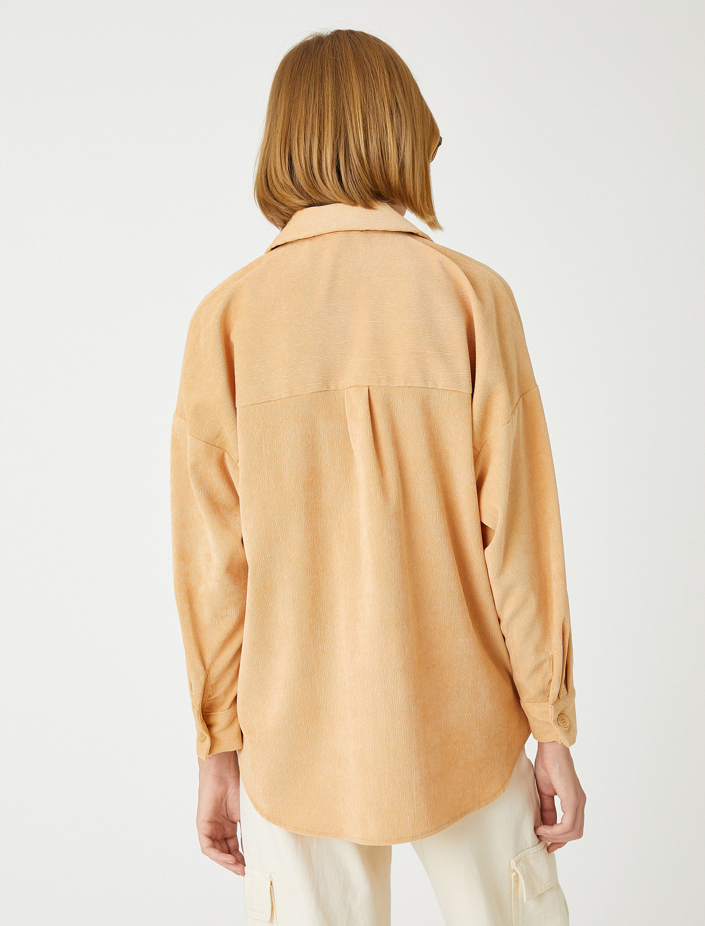   Düğmeli Kadife Gömlek