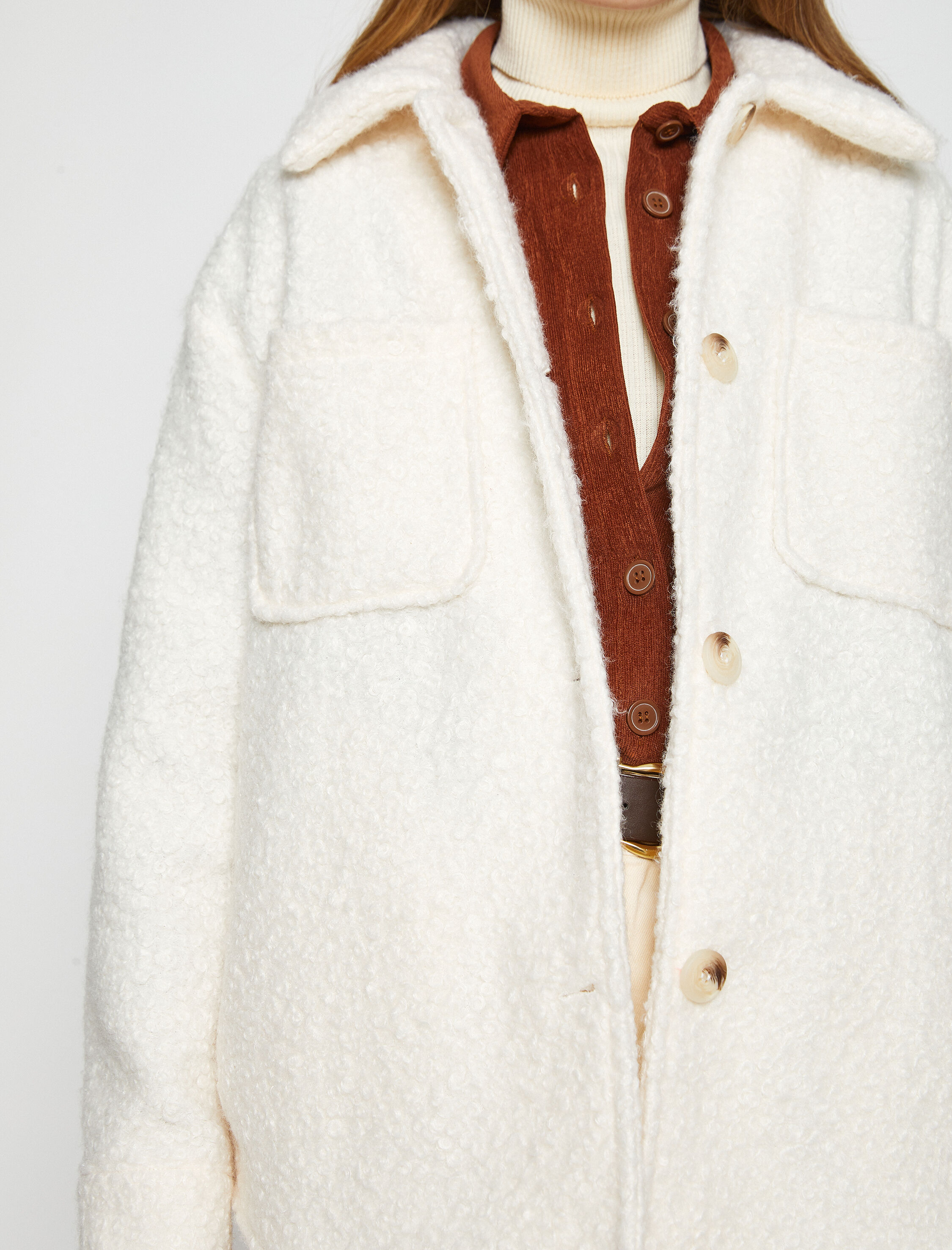 Peluş Gömlek Ceket Cepli