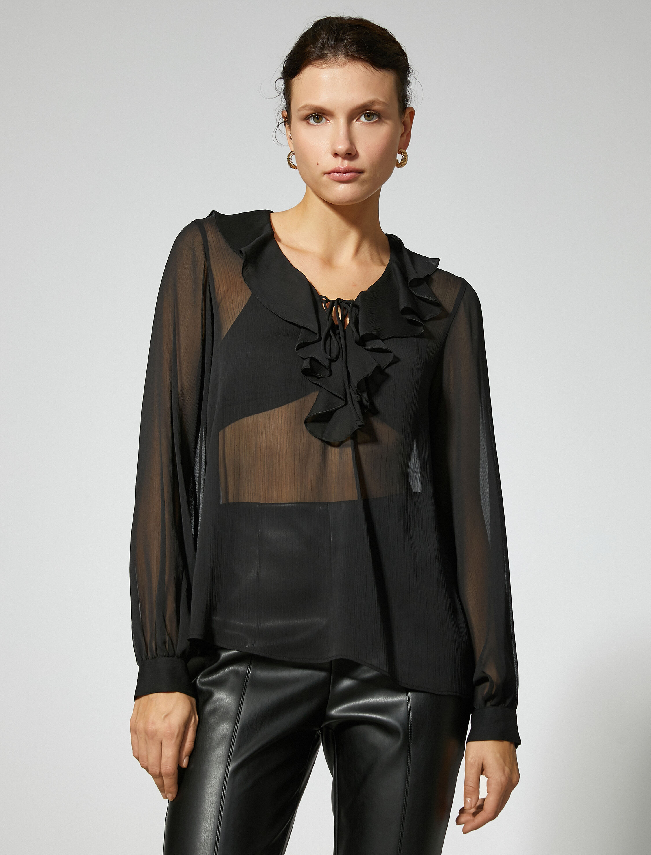   Volanlı Şifon Bluz