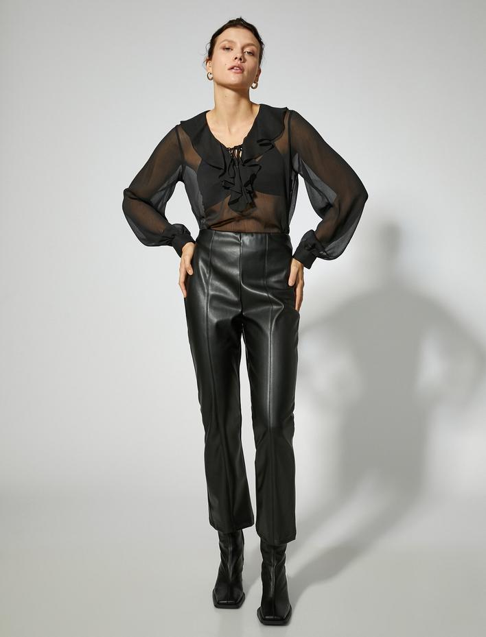  Volanlı Şifon Bluz