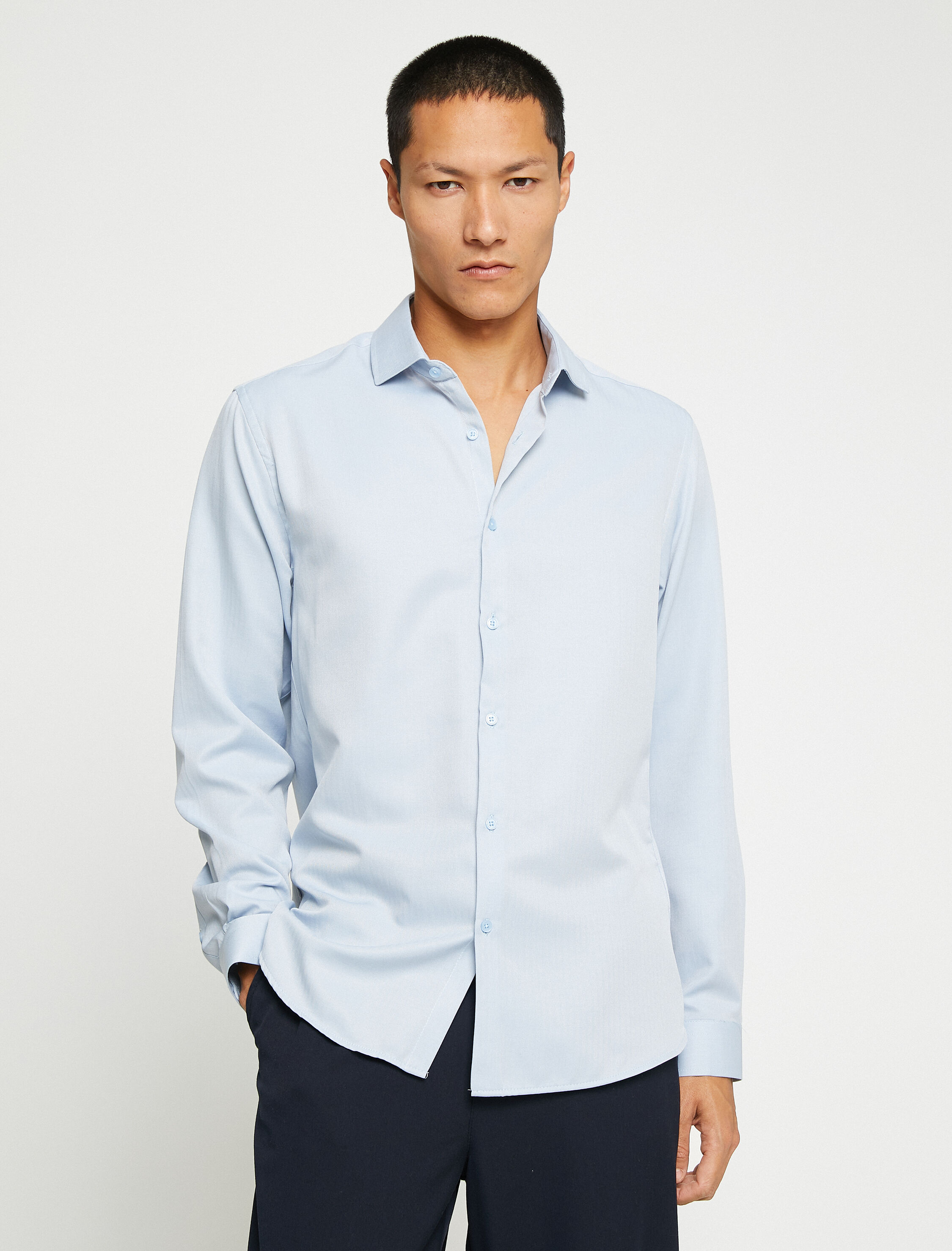   Basic Gömlek Klasik Manşet Yaka Uzun Kollu Non Iron