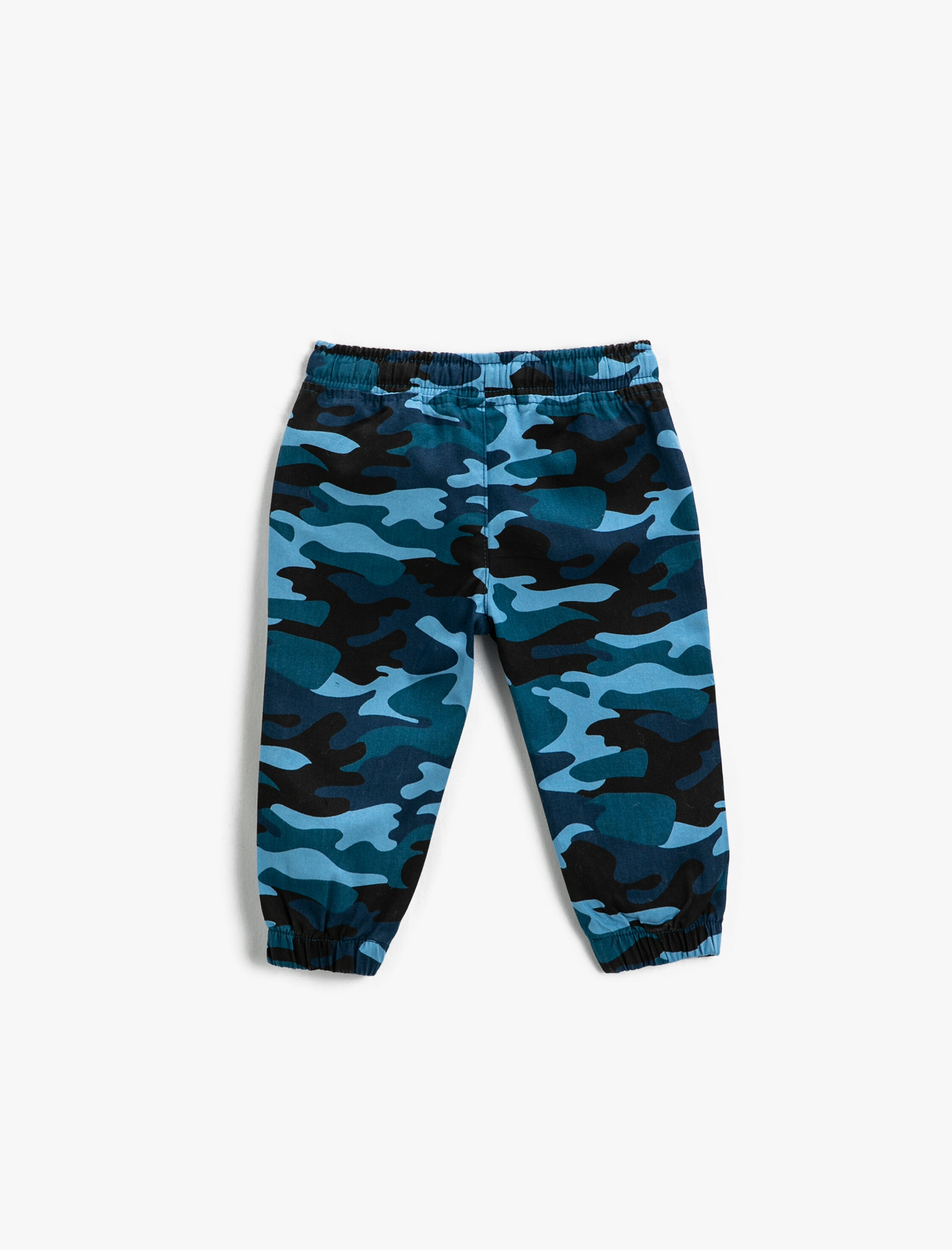  Erkek Bebek Jogger Pantolon Kamuflaj Desenli Beli Bağlamalı Cepli Pamuklu