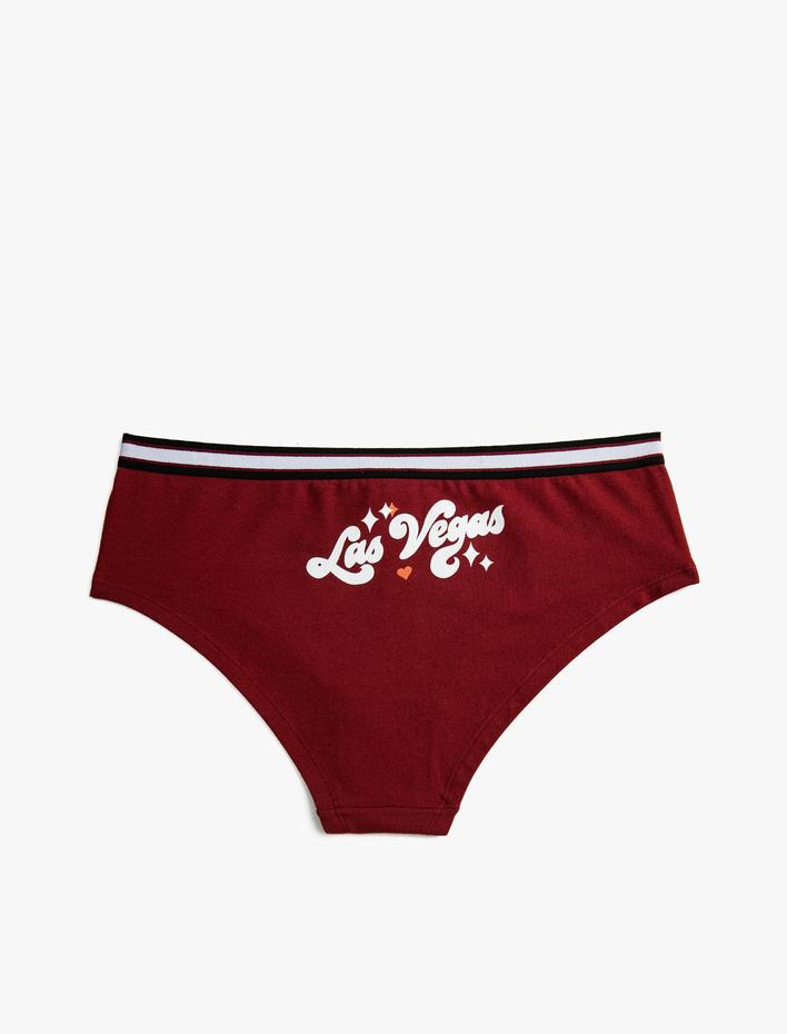  Pamuklu Hipster Külot Slogan Baskılı Ribanalı