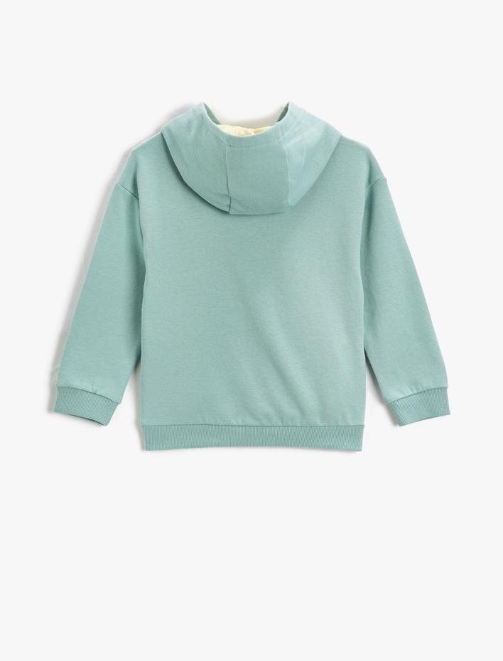 Erkek Bebek Snoopy Baskılı Kapşonlu Sweatshirt Lisanslı Uzun Kollu Pamuklu