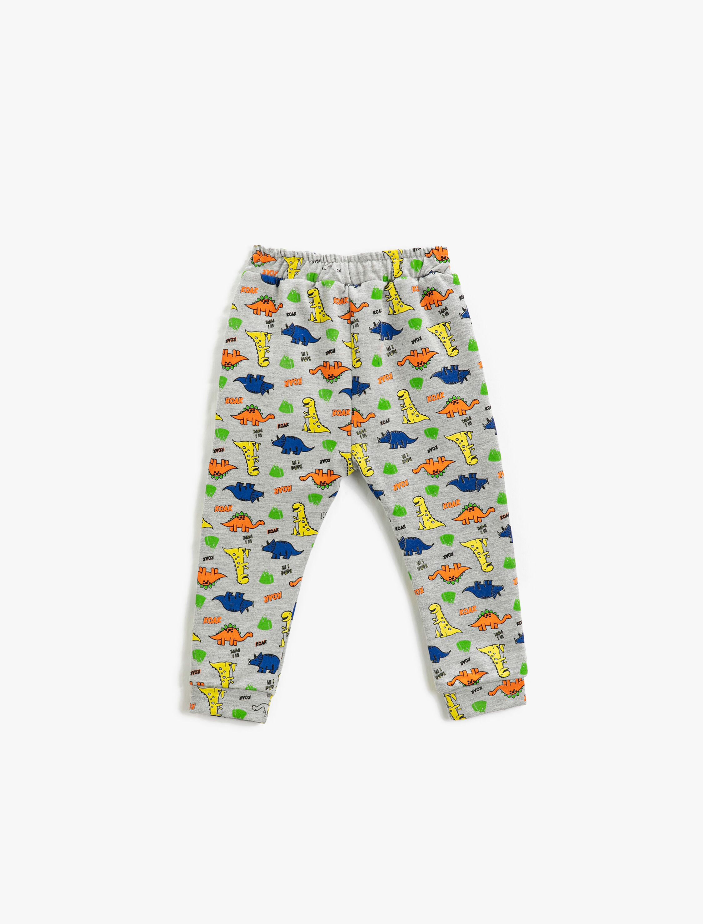  Erkek Bebek Dinozor Baskılı Eşofman Altı Beli Bağlamalı Cepli