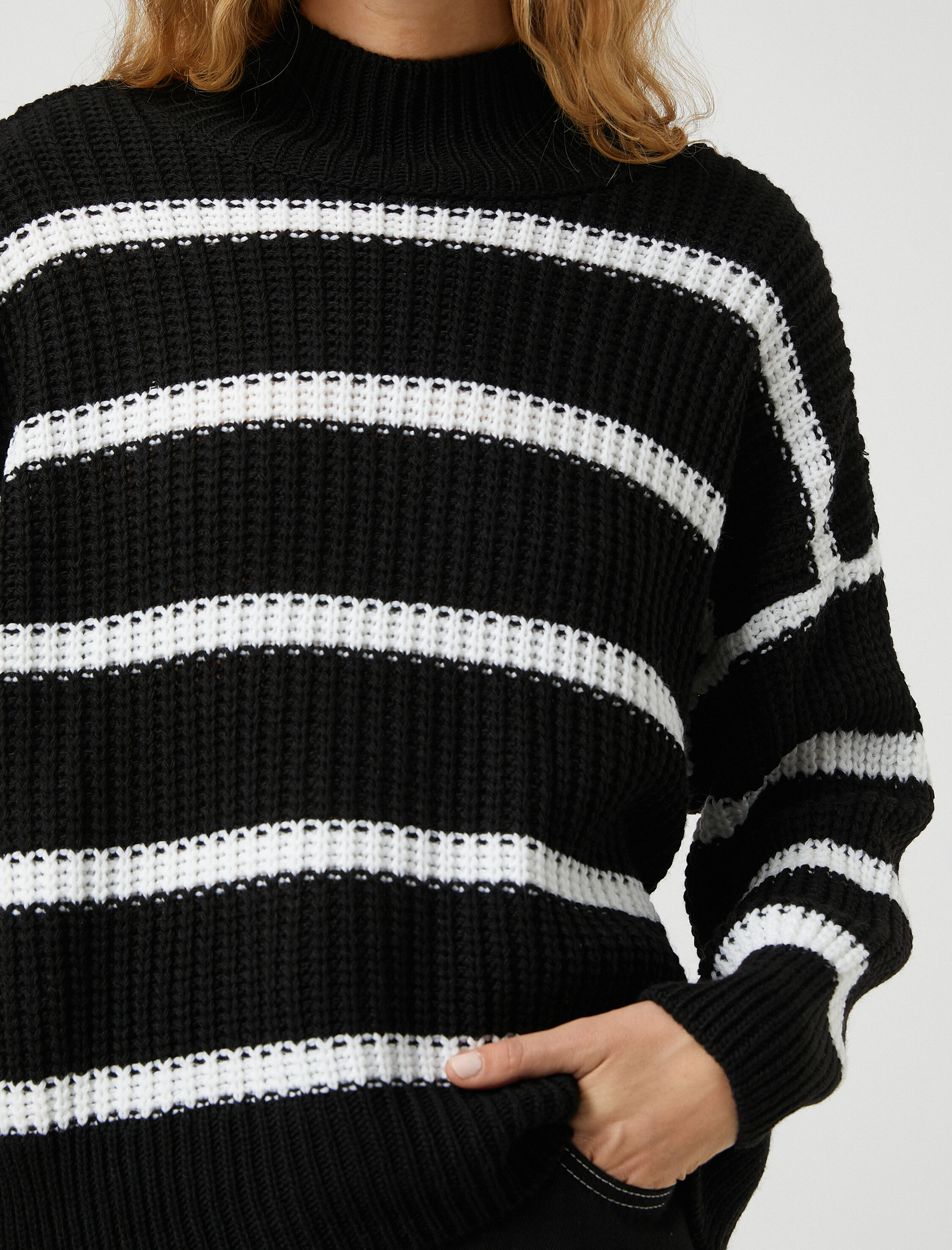   Oversize Triko Kazak Relax Fit Balıkçı Yaka Kaşmir Dokulu