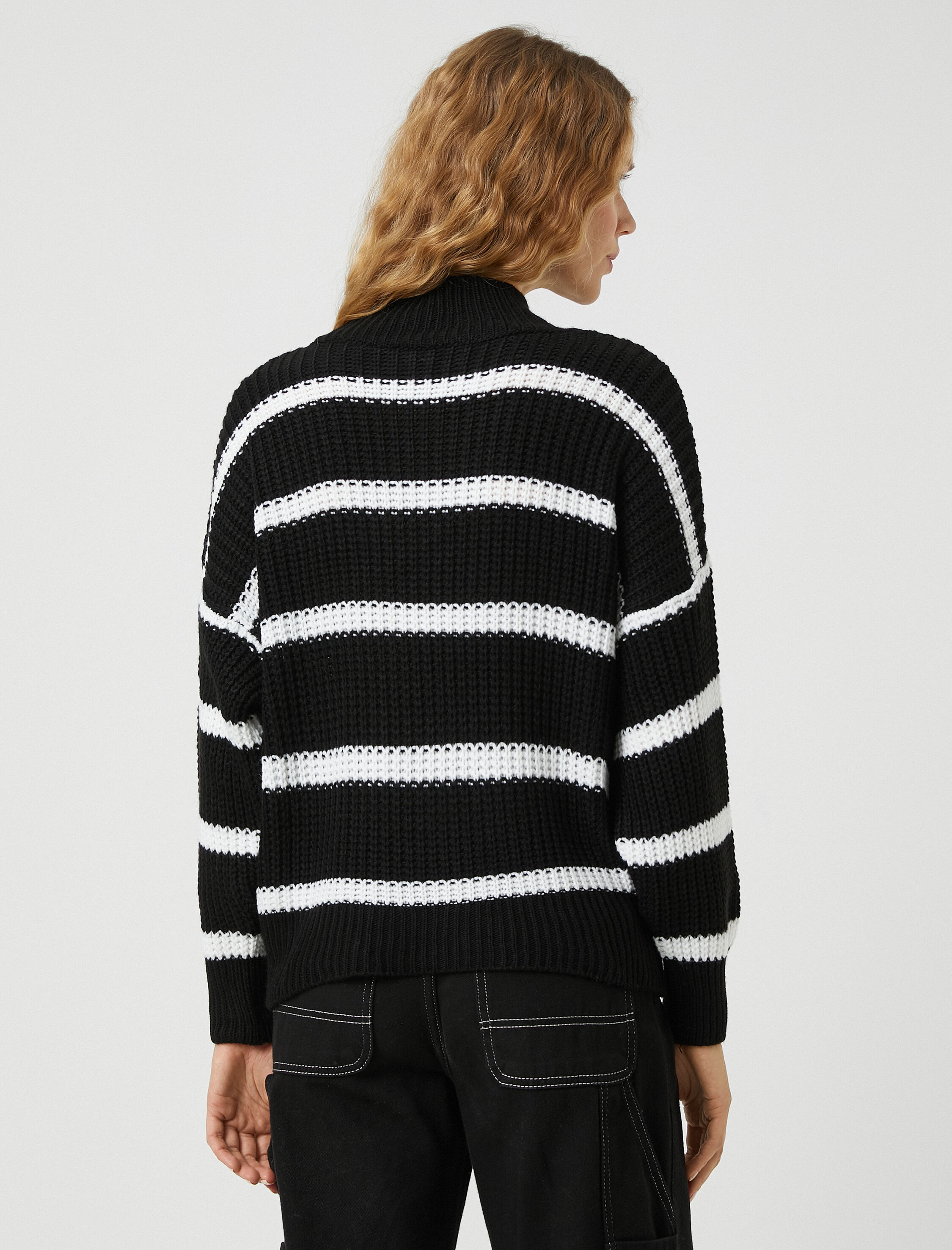   Oversize Triko Kazak Relax Fit Balıkçı Yaka Kaşmir Dokulu