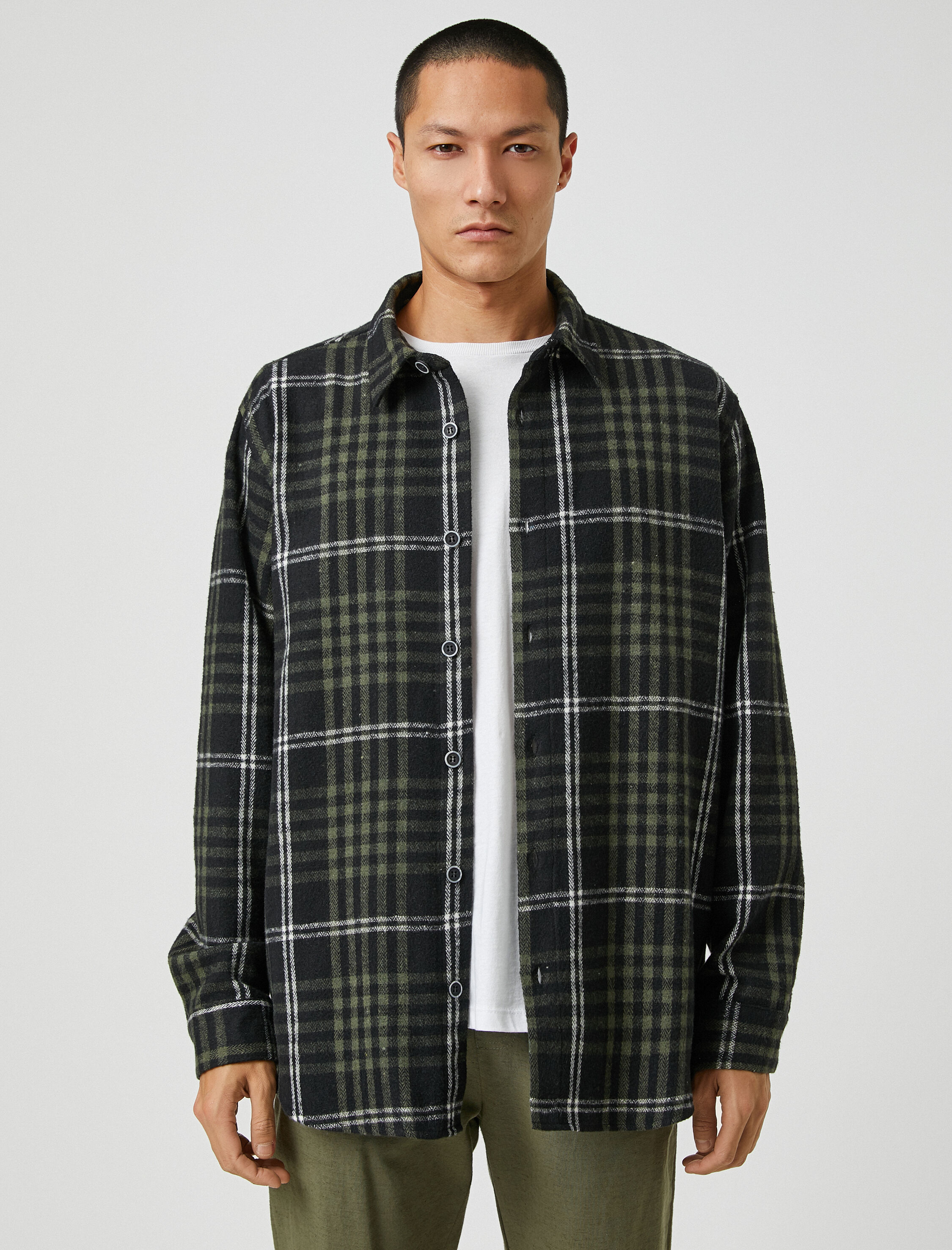 Oduncu Gömleği Klasik Yaka Uzun Kollu