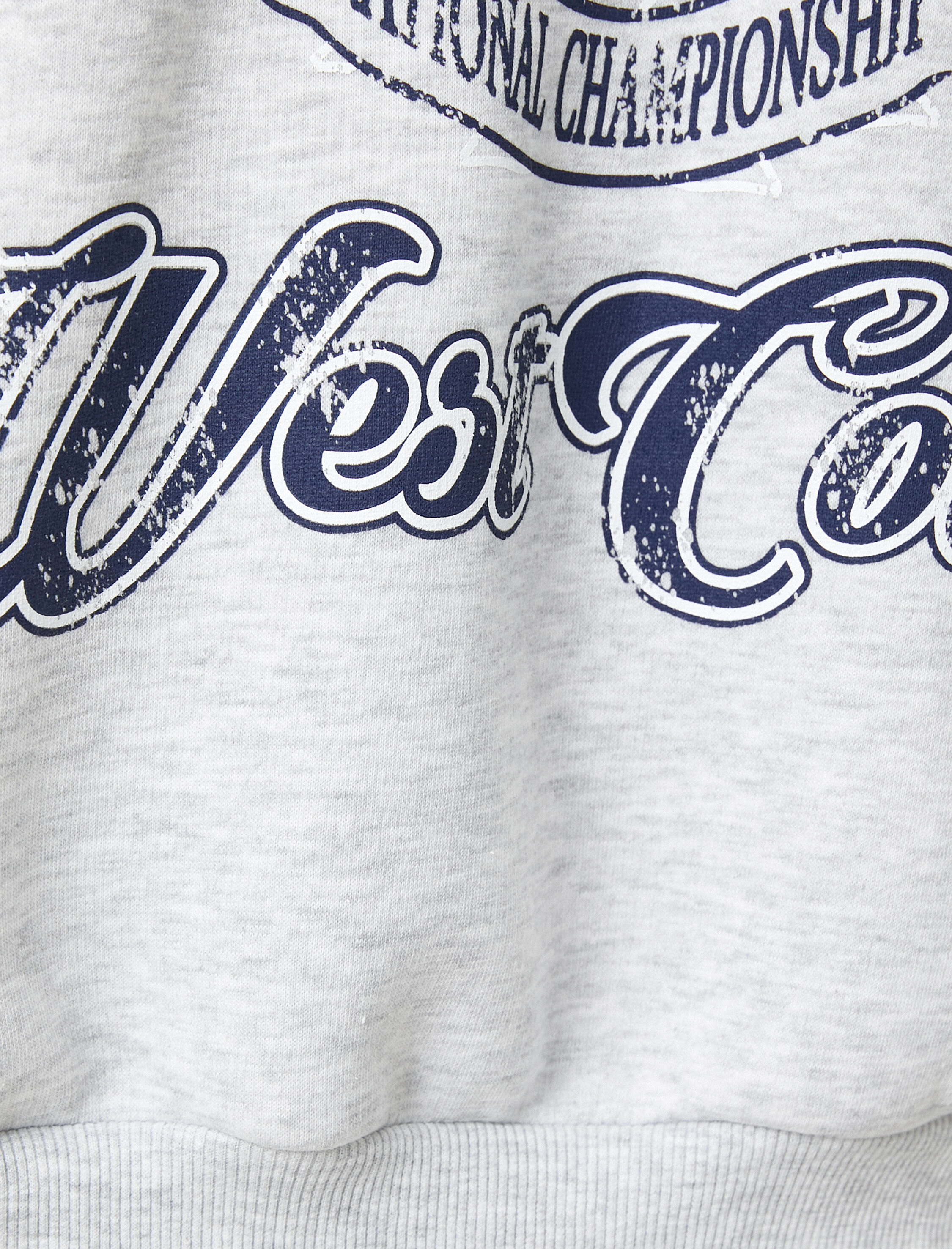   Şardonlu Kolej Sweatshirt Bisiklet Yaka Rahat Kesim Uzun Kollu