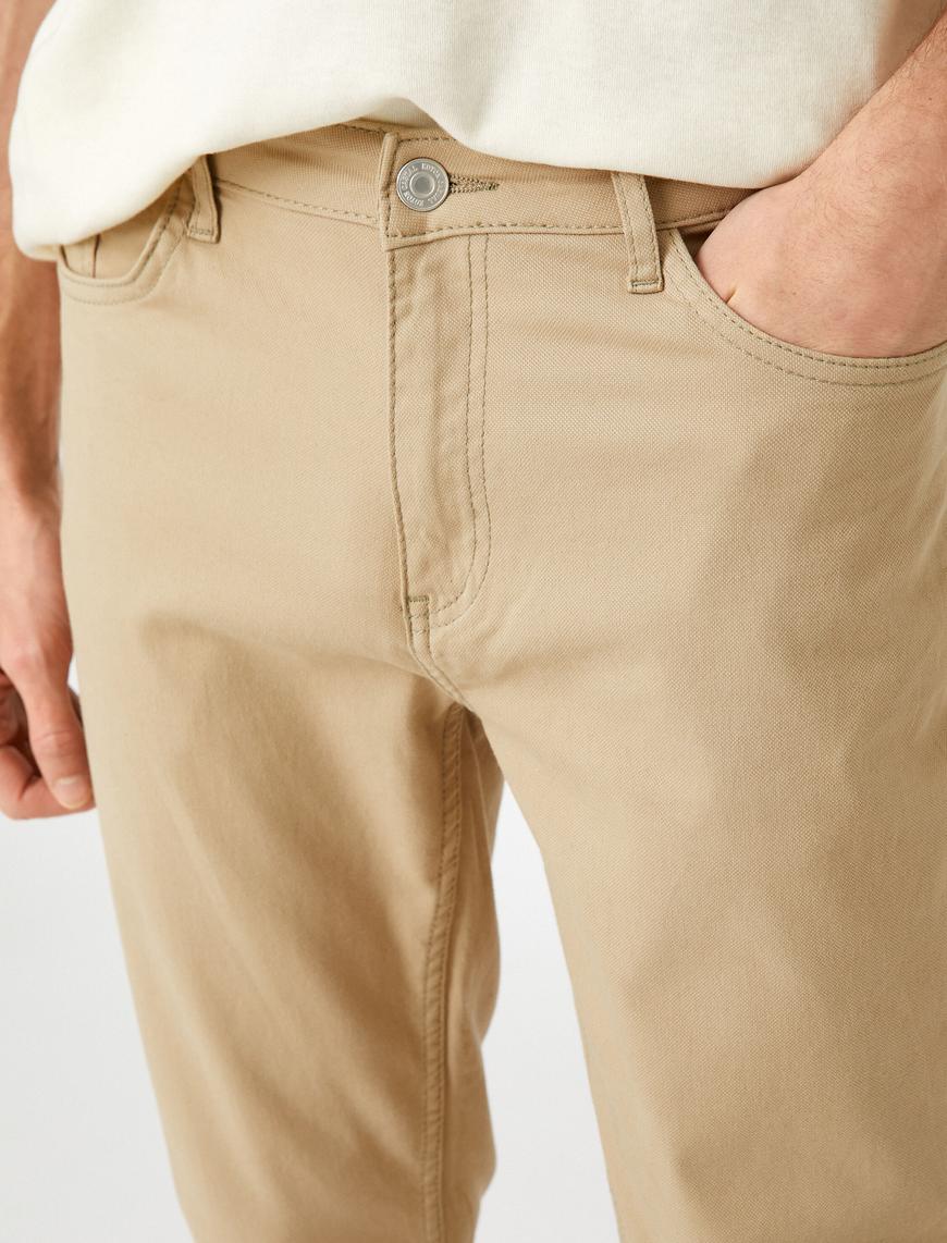   Basic Gabardin Pantolon Düğmeli Cep Detaylı