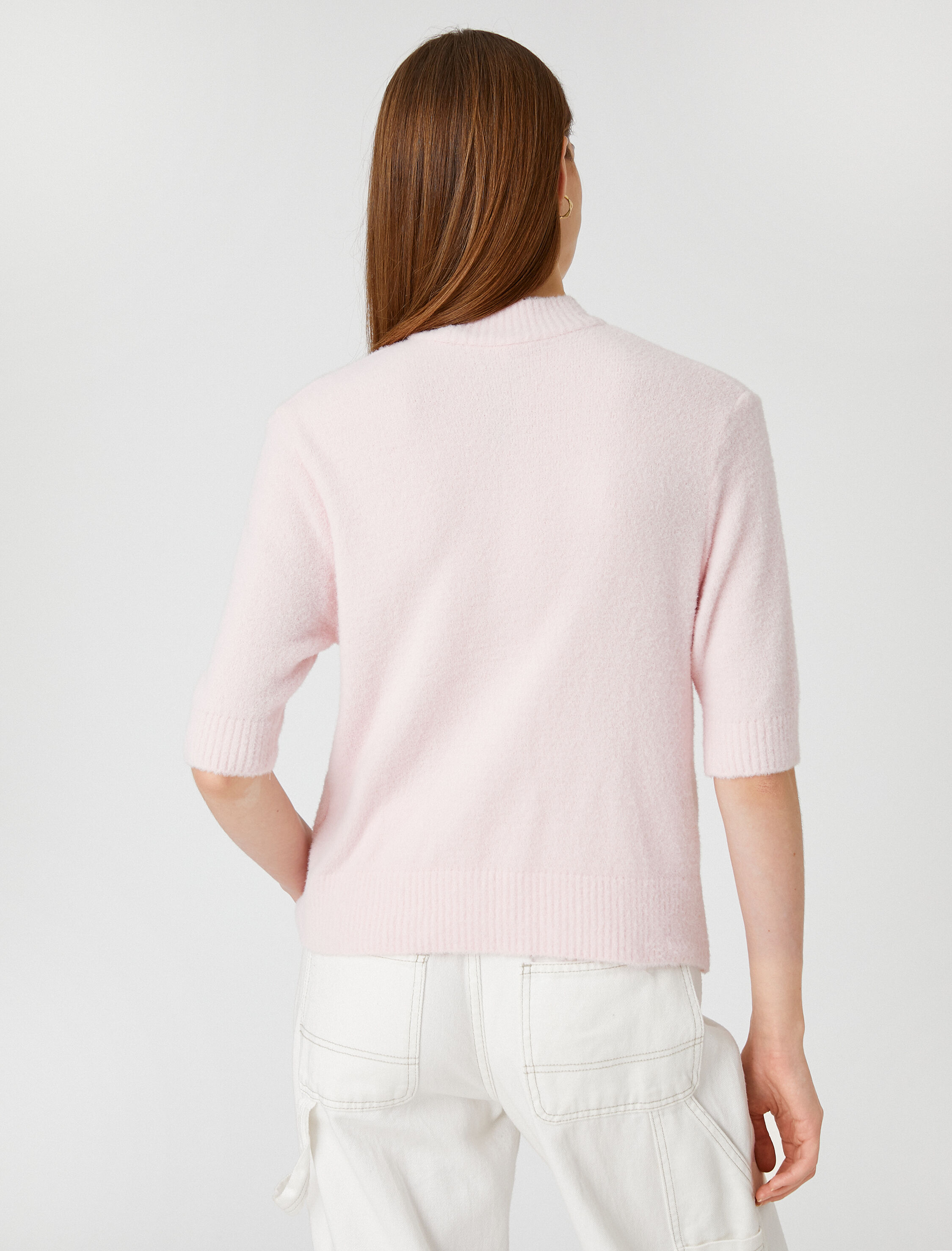 Yumuşak Dokulu Kazak Kısa Kollu Yarım Balıkçı Yaka