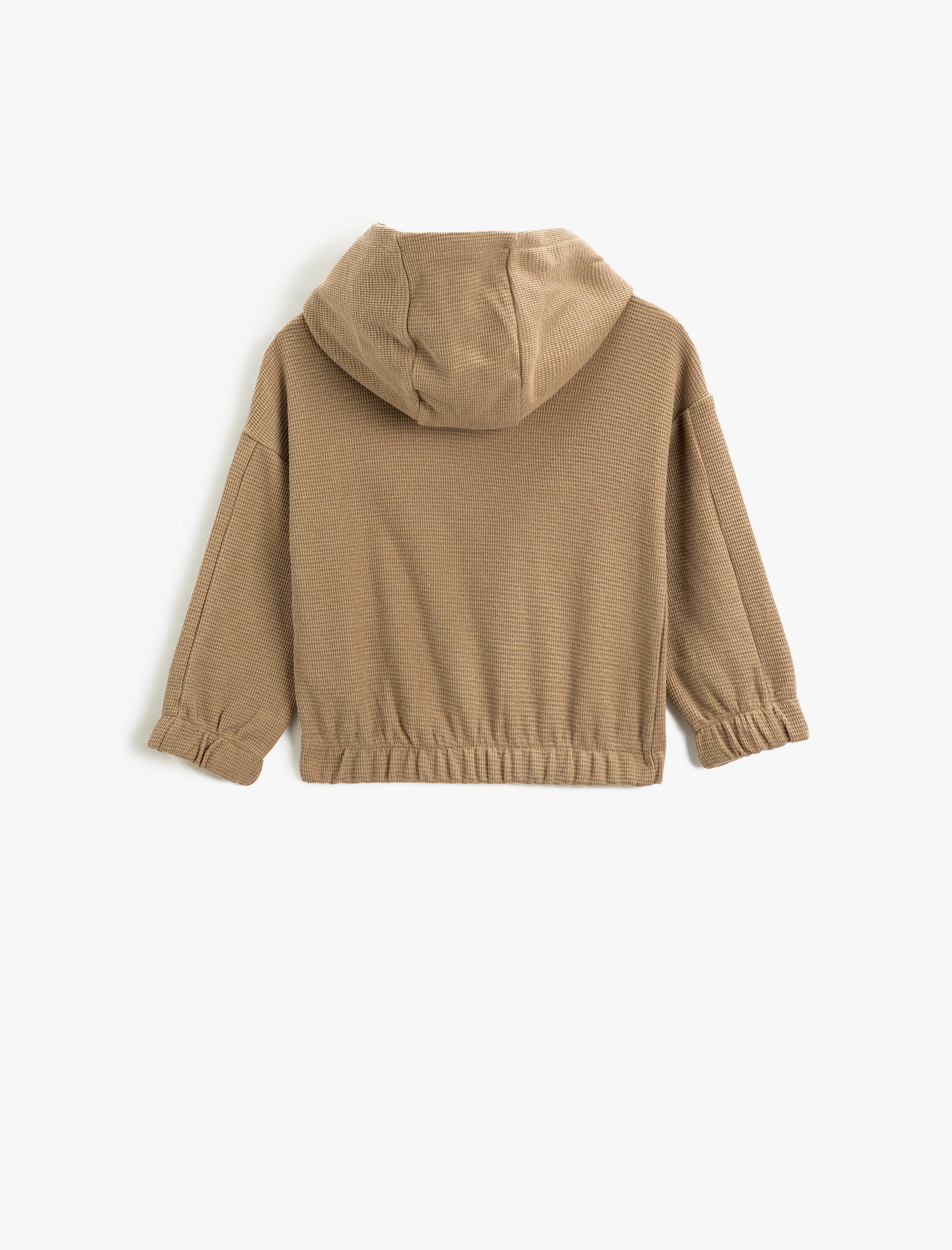  Erkek Bebek Dokulu Kapşonlu Basic Sweatshirt Manşetleri ve Beli Lastikli