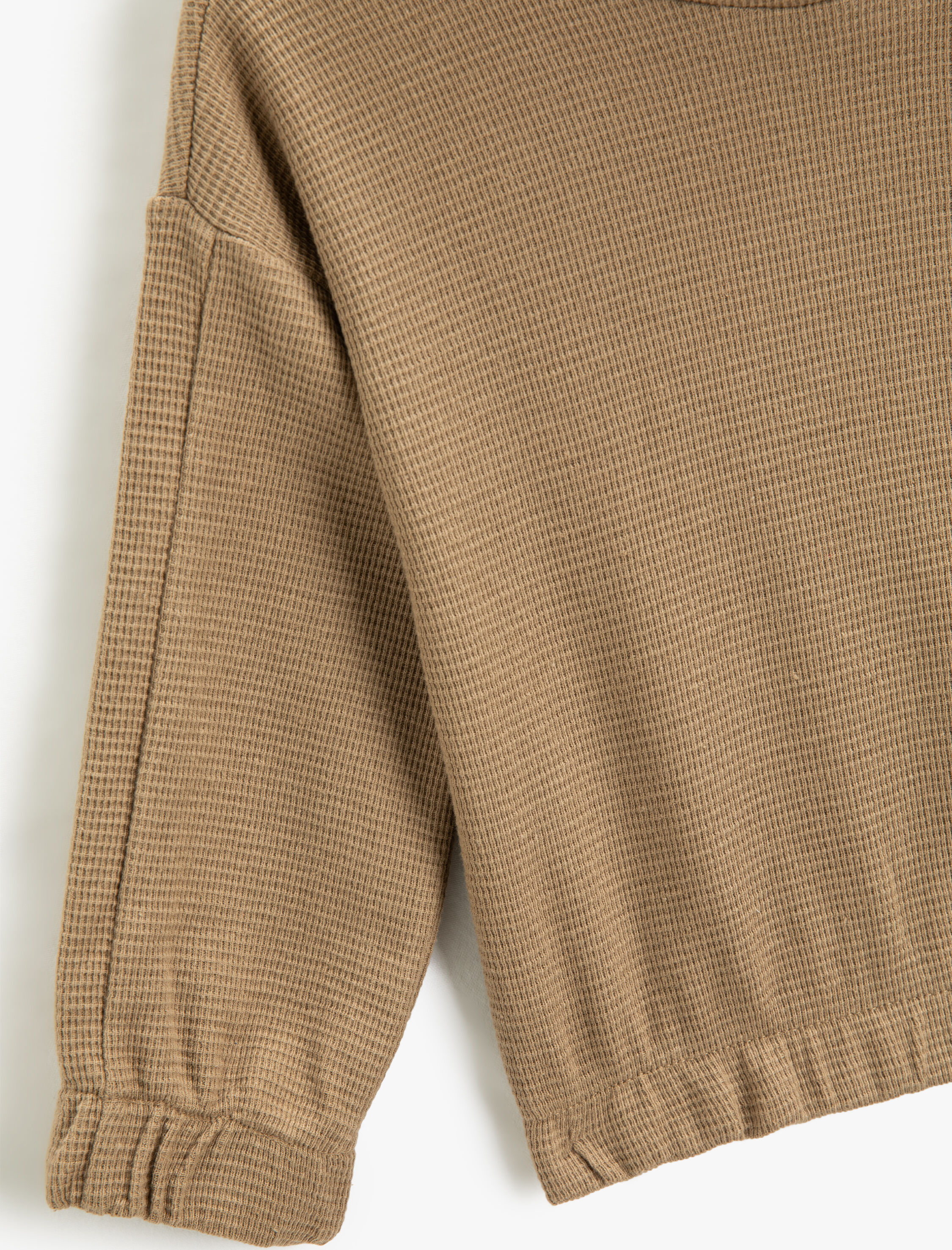  Erkek Bebek Dokulu Kapşonlu Basic Sweatshirt Manşetleri ve Beli Lastikli