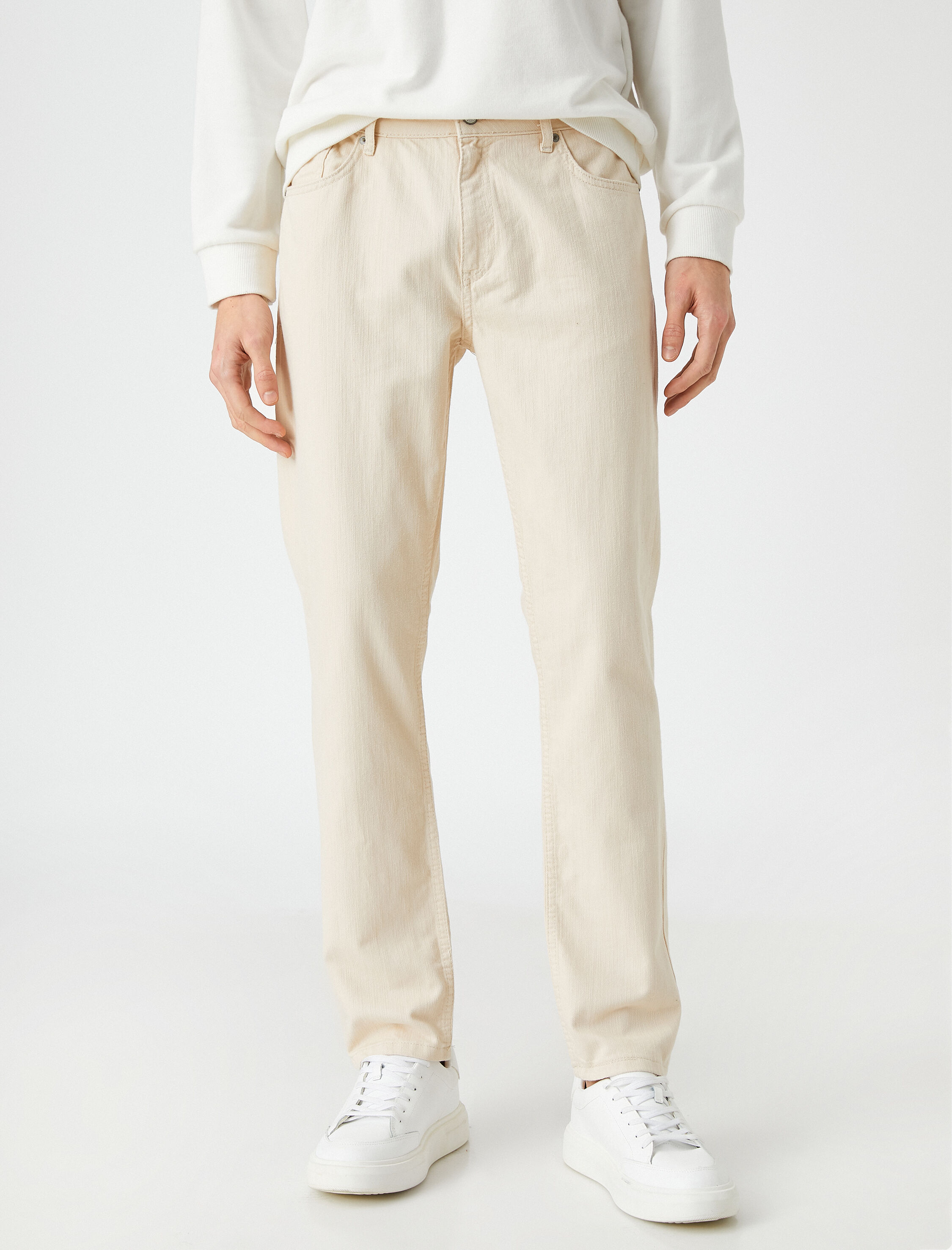   Basic Pantolon Düğme Detaylı Cepli