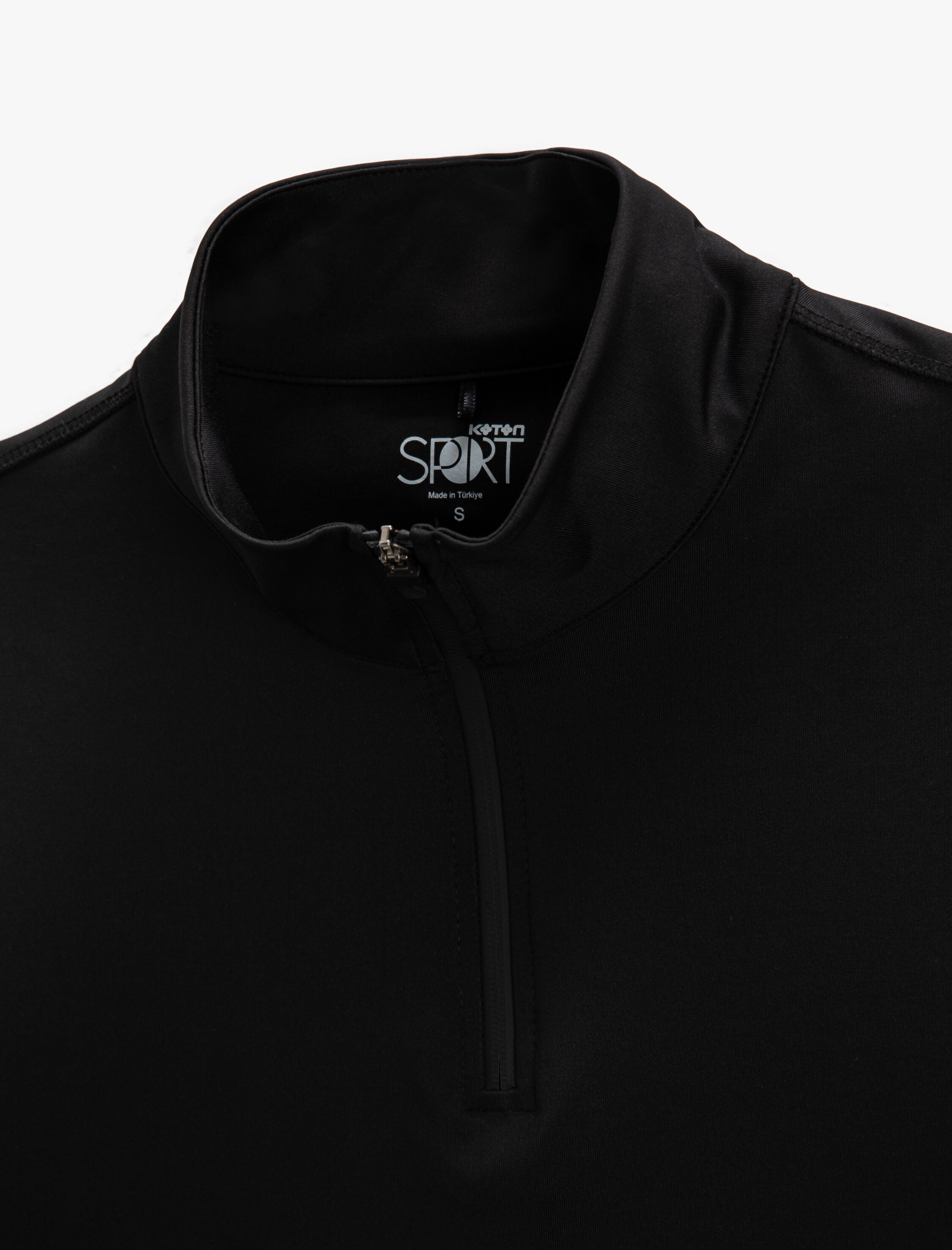 Koton Basic Spor Sweatshirt Dik Yaka Yarım Fermuarlı Cep Detaylı. 4