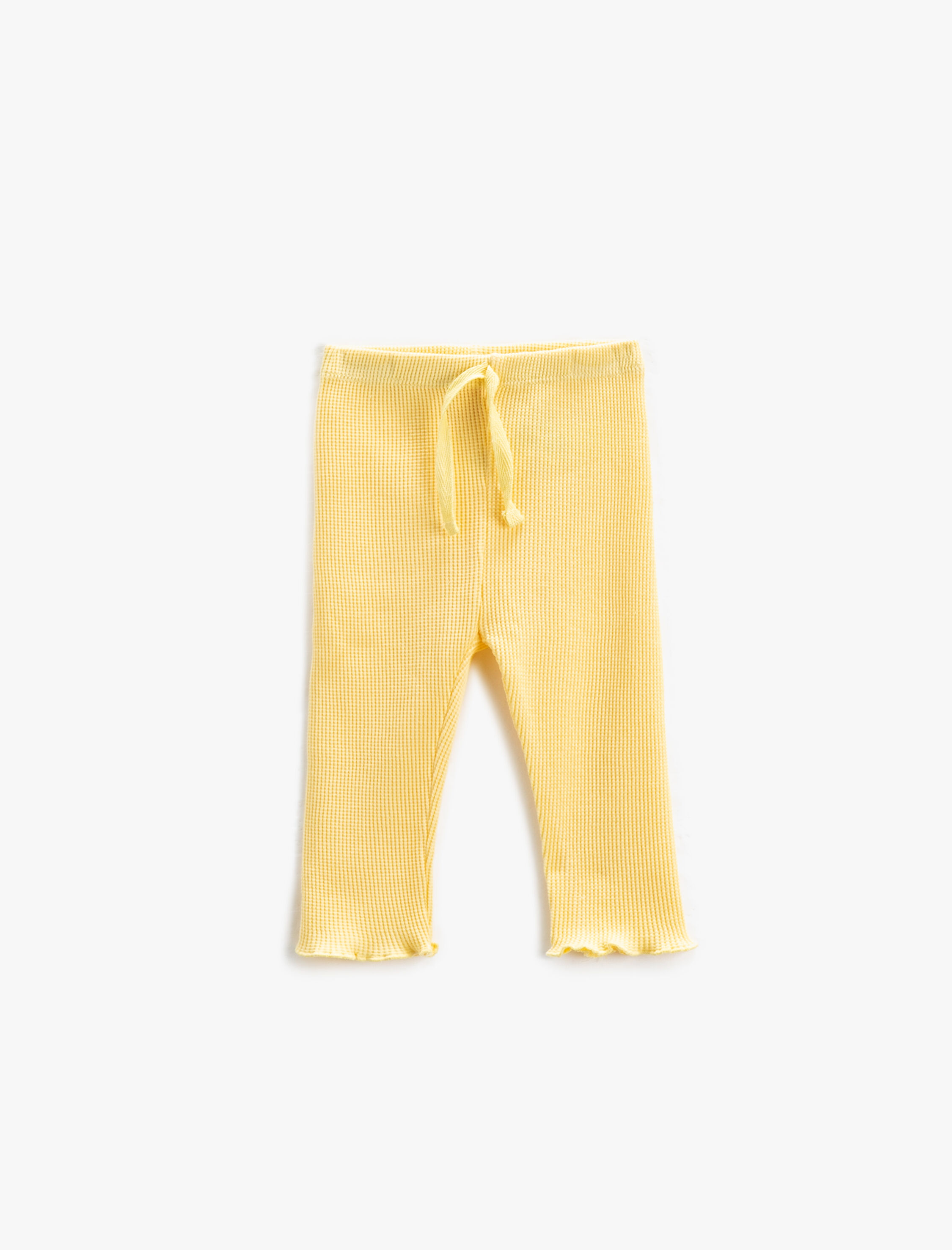  Kız Bebek Dokulu Basic Tayt Beli Lastikli Pamuklu