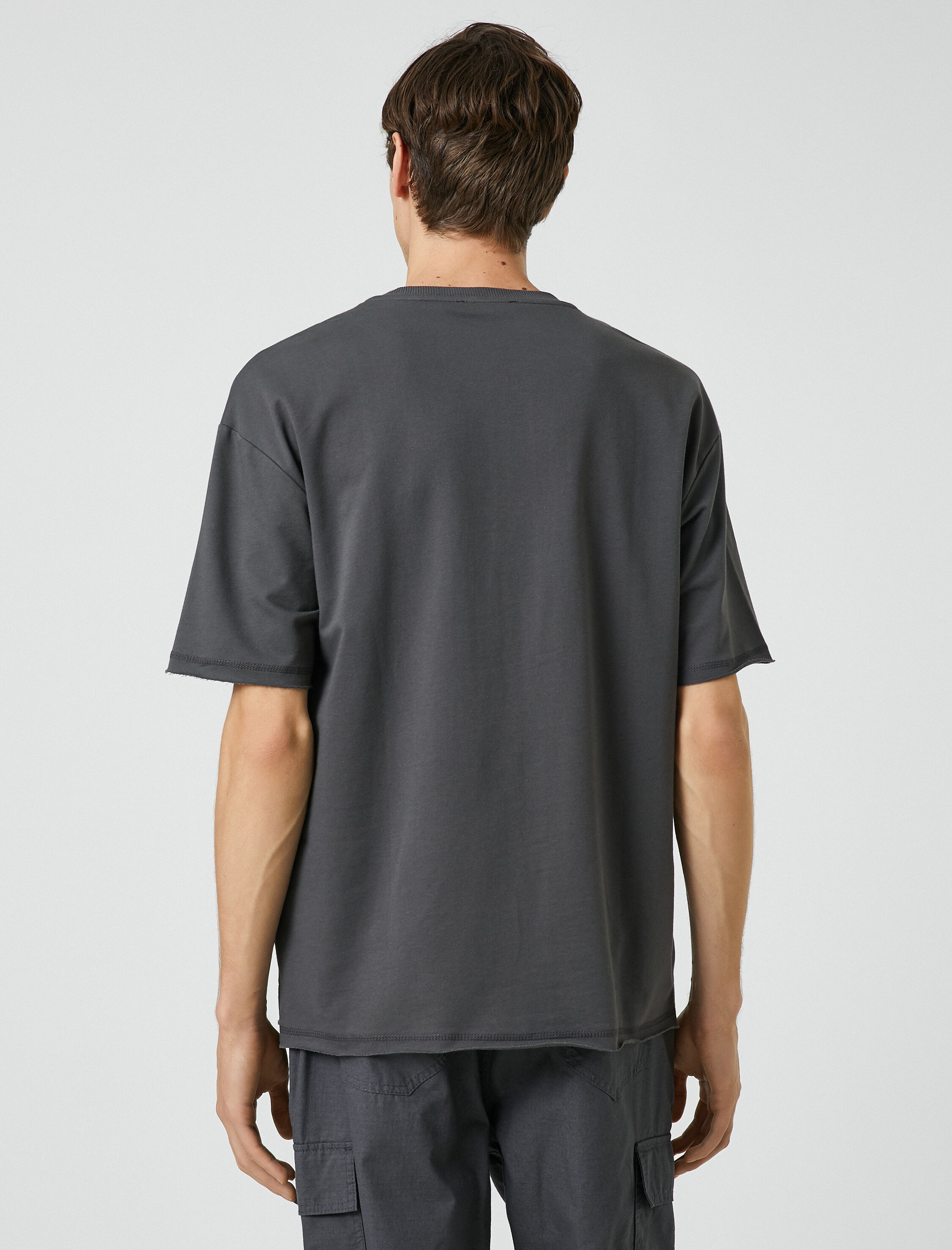   Basic Oversize Tişört Bisiklet Yaka Kısa Kollu