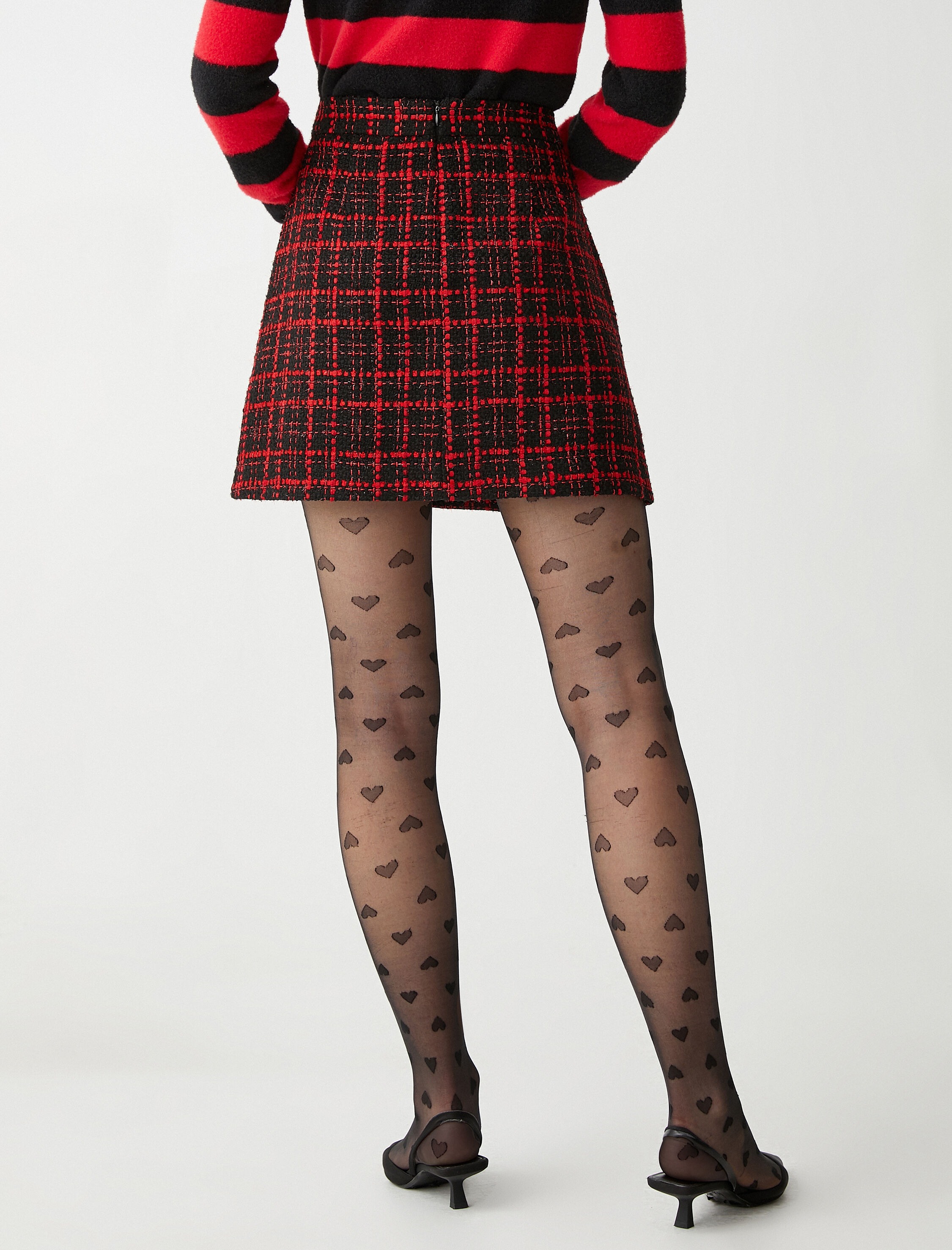   Rachel Araz X Koton - Cep Kapaklı Taş Detaylı Tüvit Mini Etek