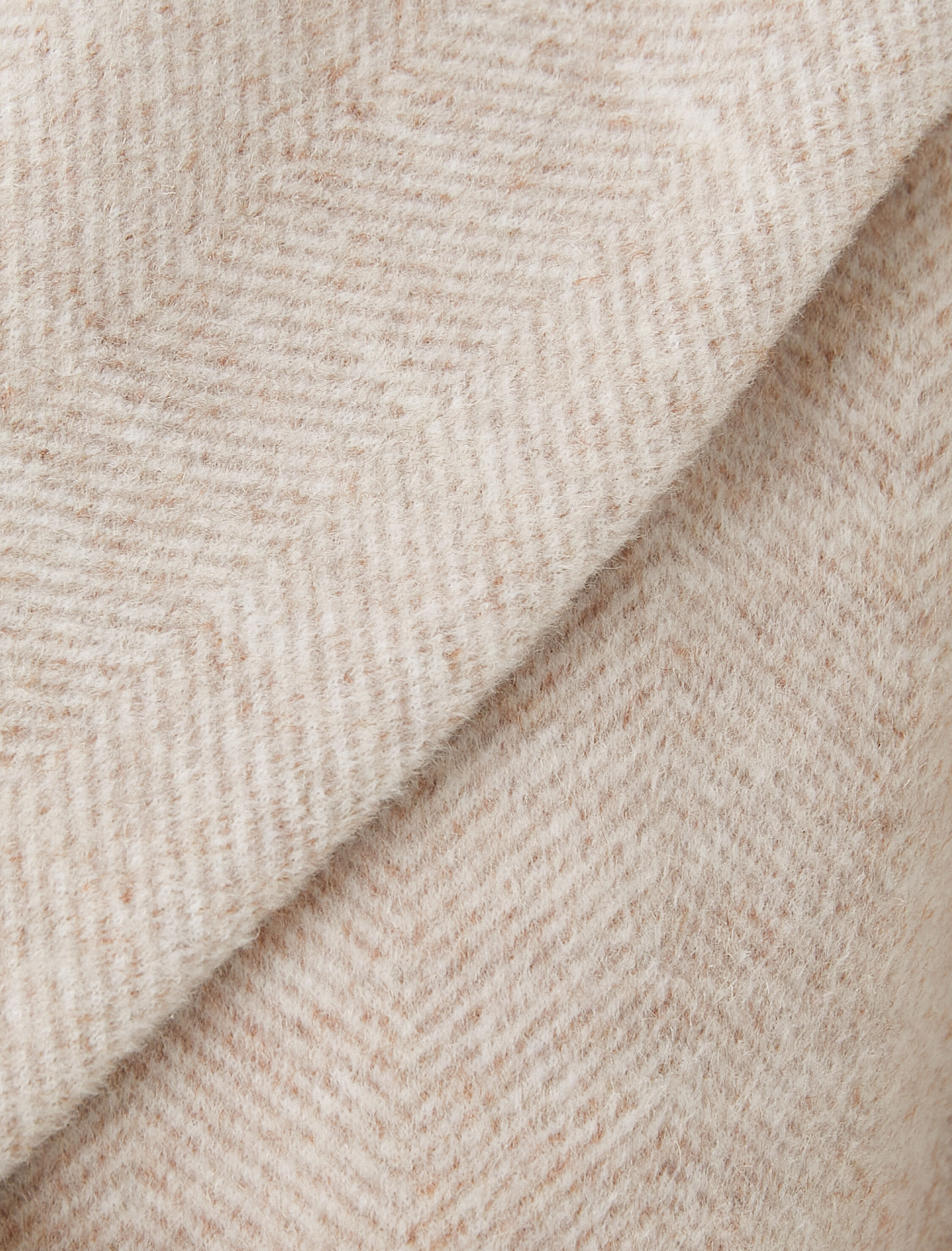   Uzun Kruvaze Kaşe Kaban Cepli Kuşaklı