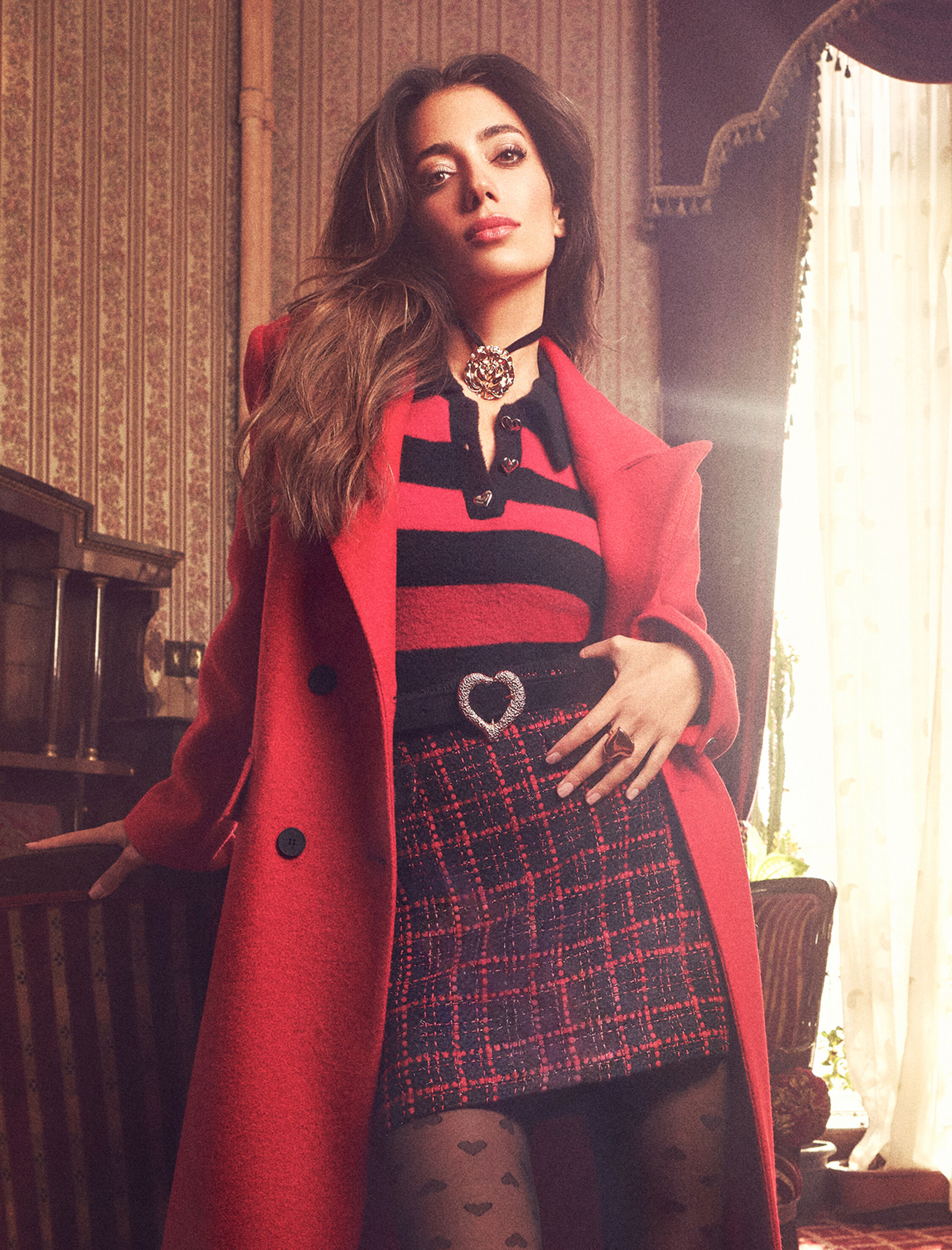   Rachel Araz X Koton - Cep Kapaklı Taş Detaylı Tüvit Mini Etek