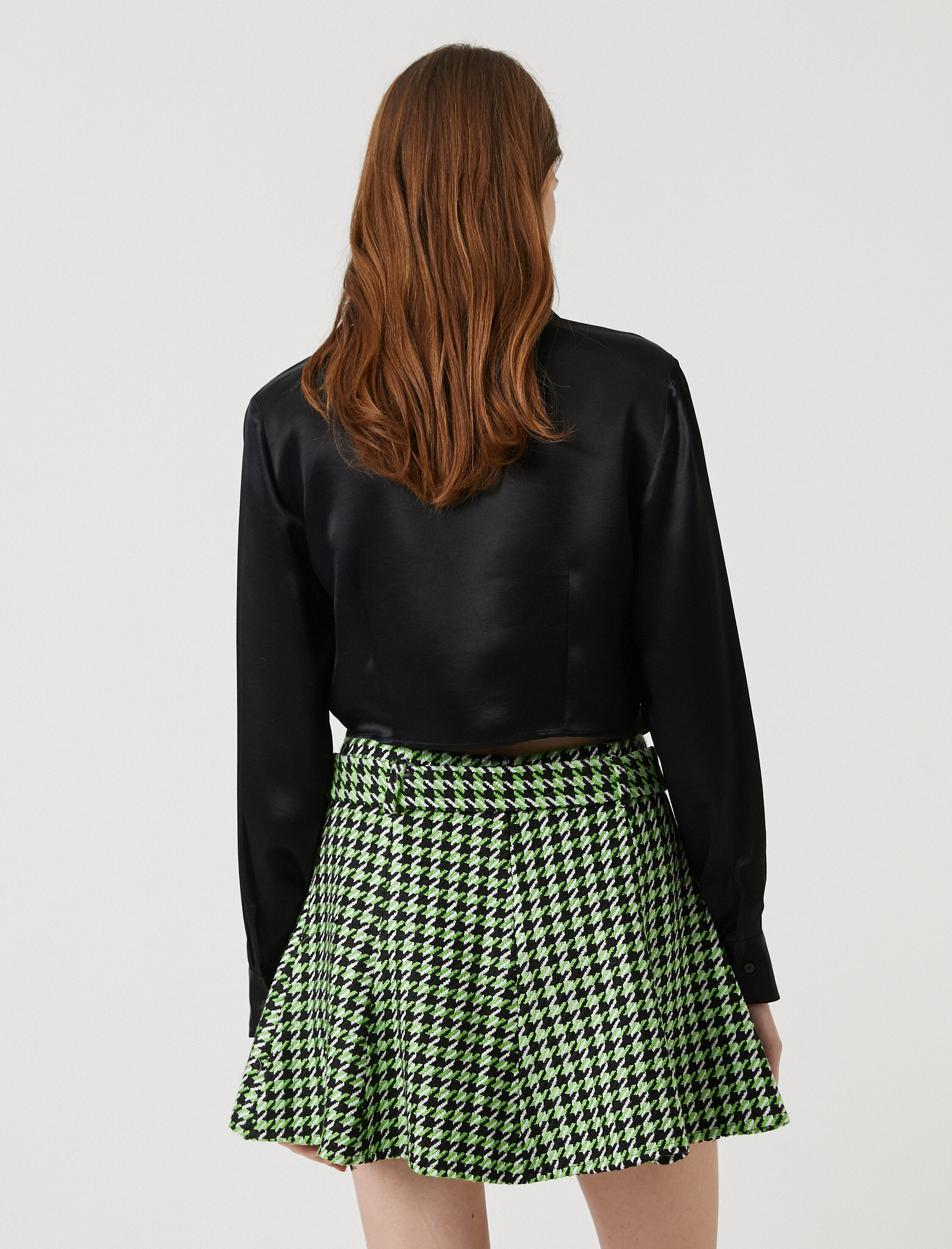   Dikiş Detaylı Crop Gömlek