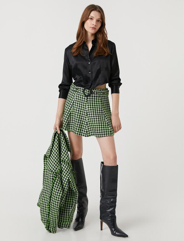  Dikiş Detaylı Crop Gömlek