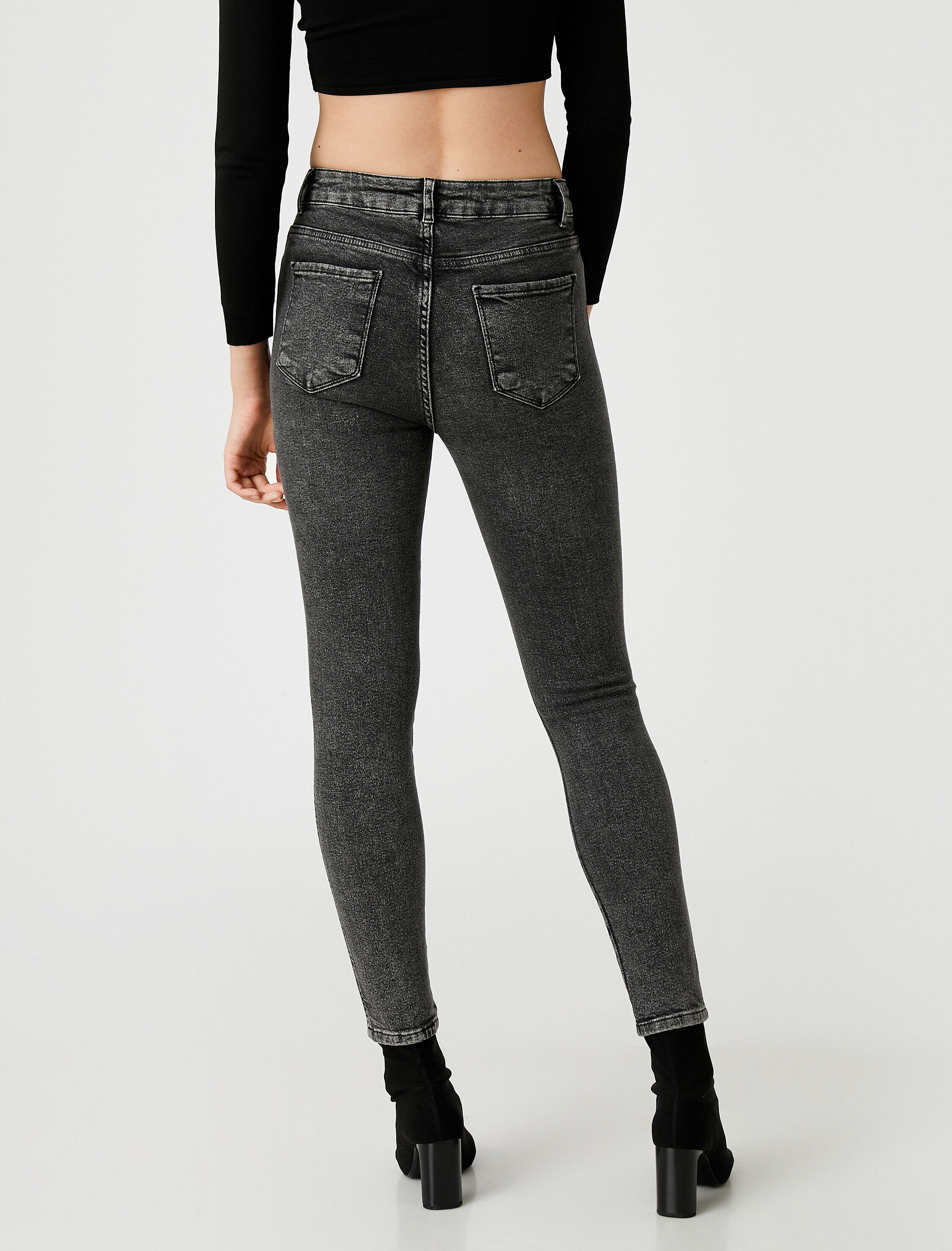   Kot Pantolon Dar Kesim Yüksek Bel Dar Paça - Carmen Jean