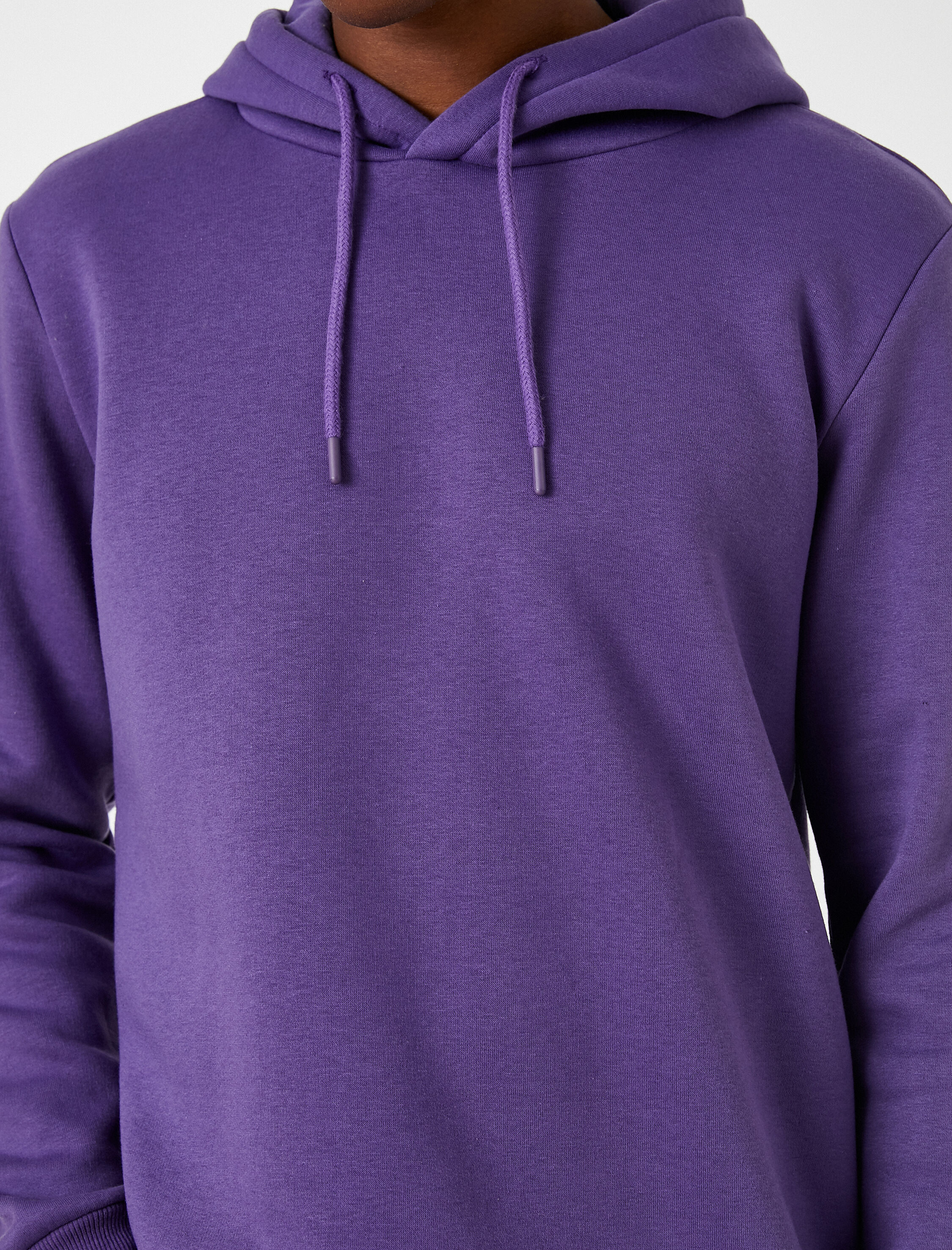   Basic Kapşonlu Sweatshirt Şardonlu