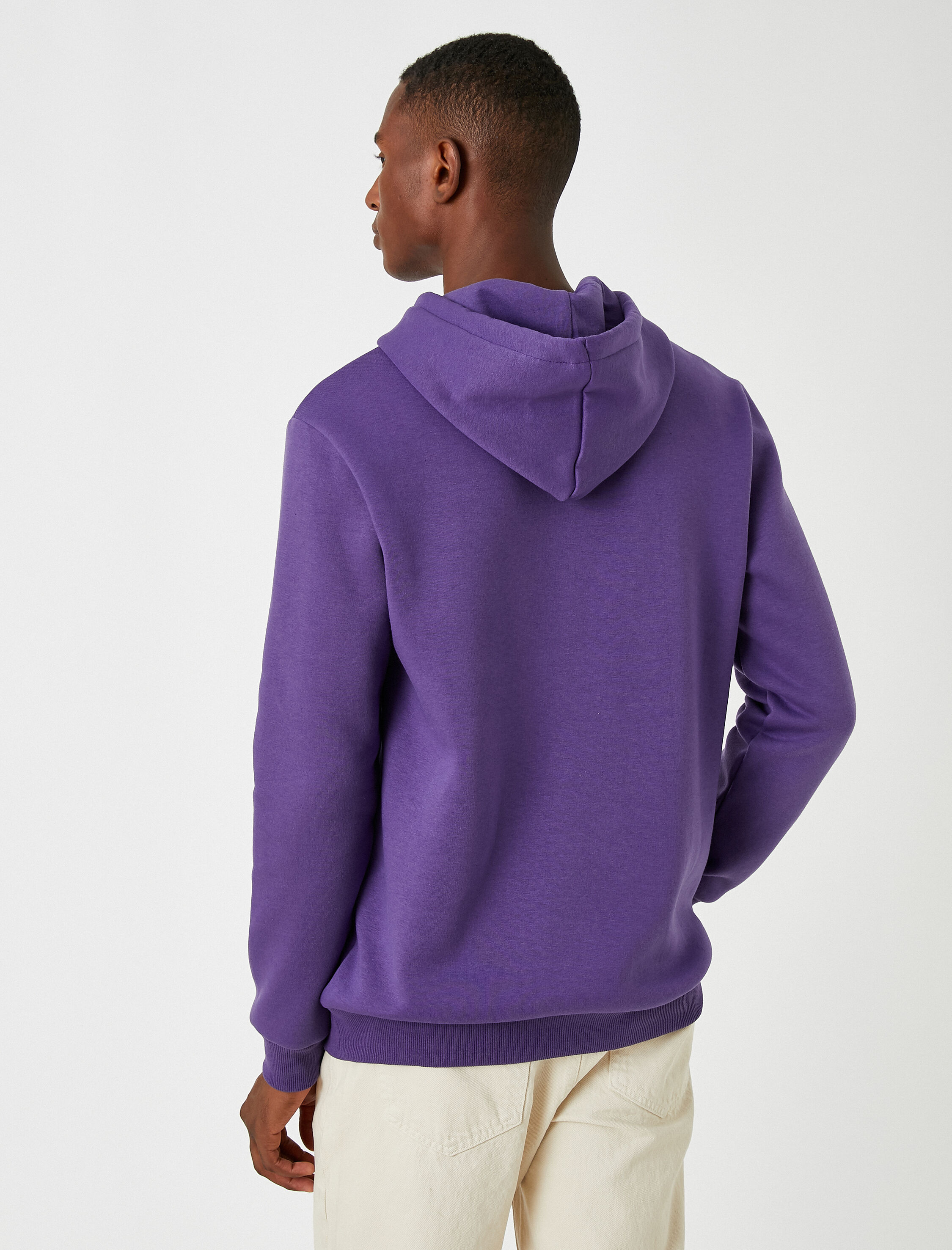   Basic Kapşonlu Sweatshirt Şardonlu