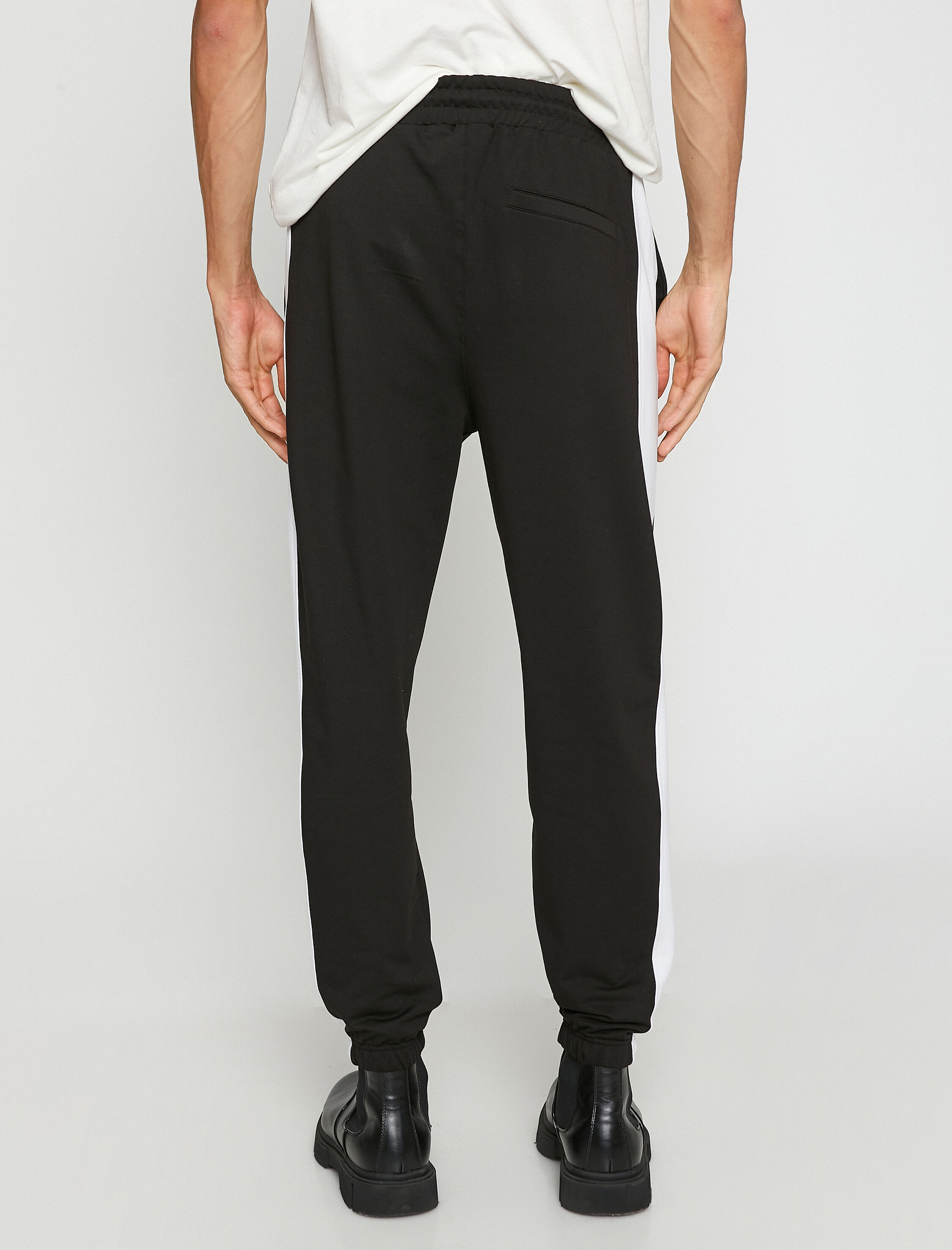 Basic Eşofman Altı Jogger Beli Bağcıklı Renk Bloklu